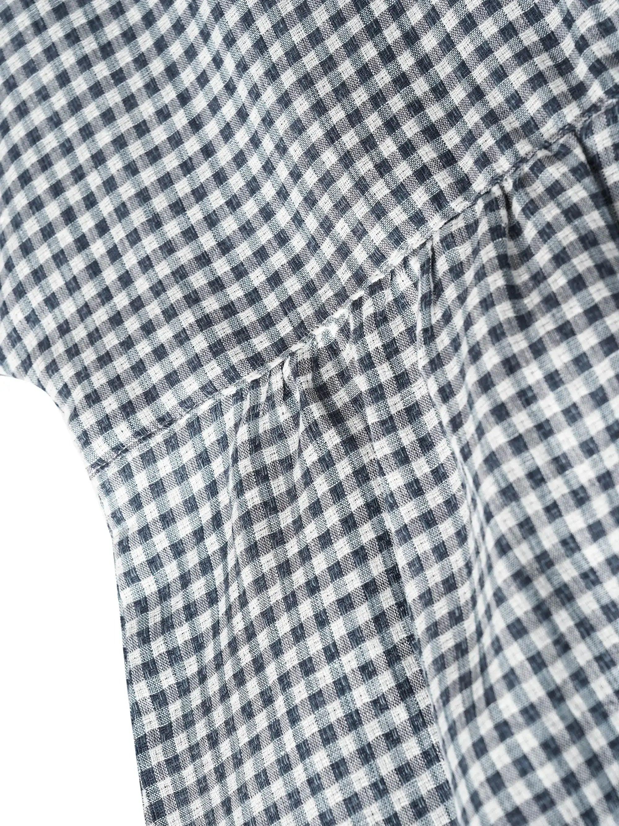 Linen Checked Long-Sleeved Top CAROLINE - Image 16