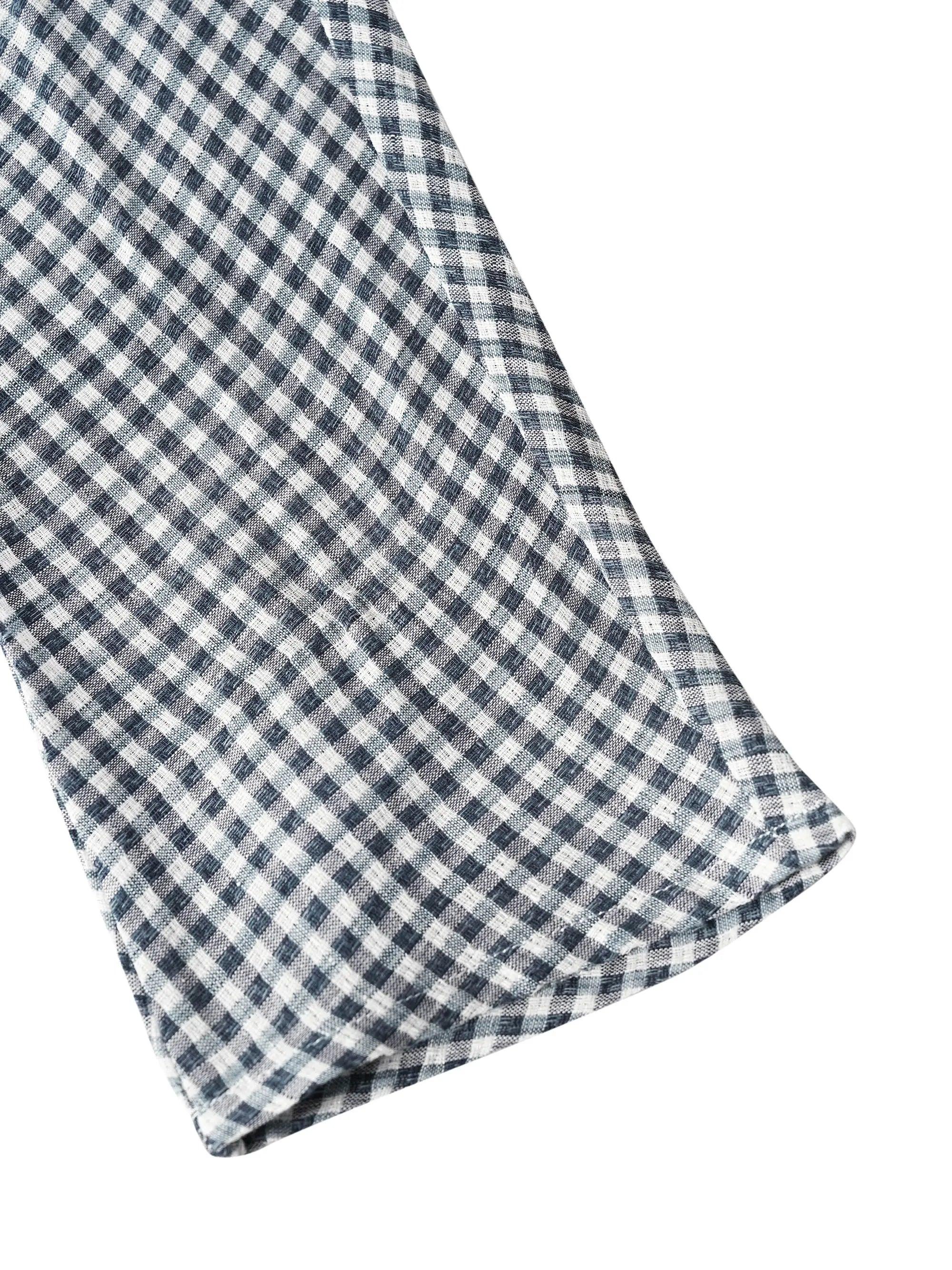 Linen Checked Long-Sleeved Top CAROLINE - Image 12