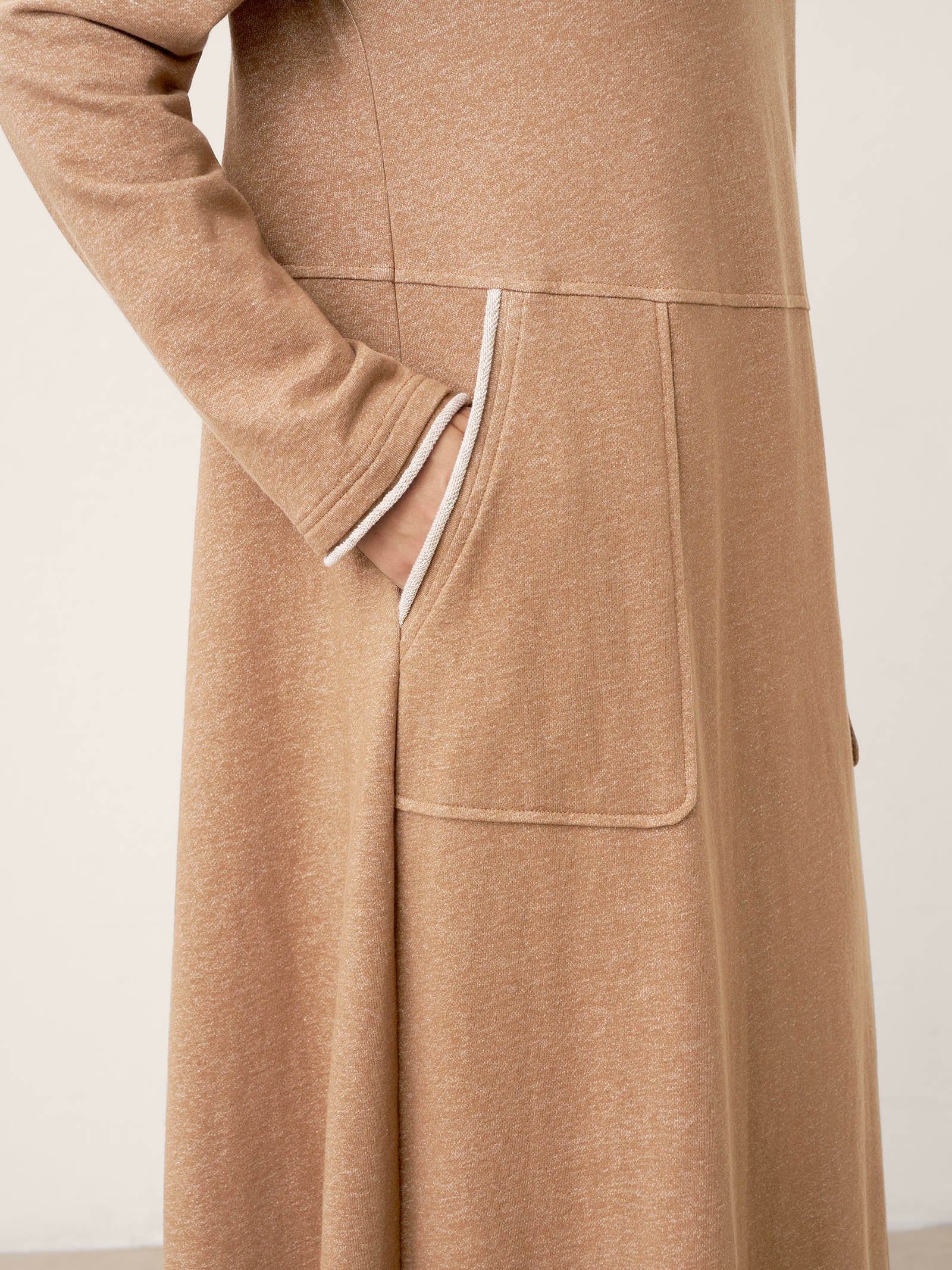 Linen Cotton Colorblock Trim Pocket Maxi Dress CLEMENTINE - Image 6