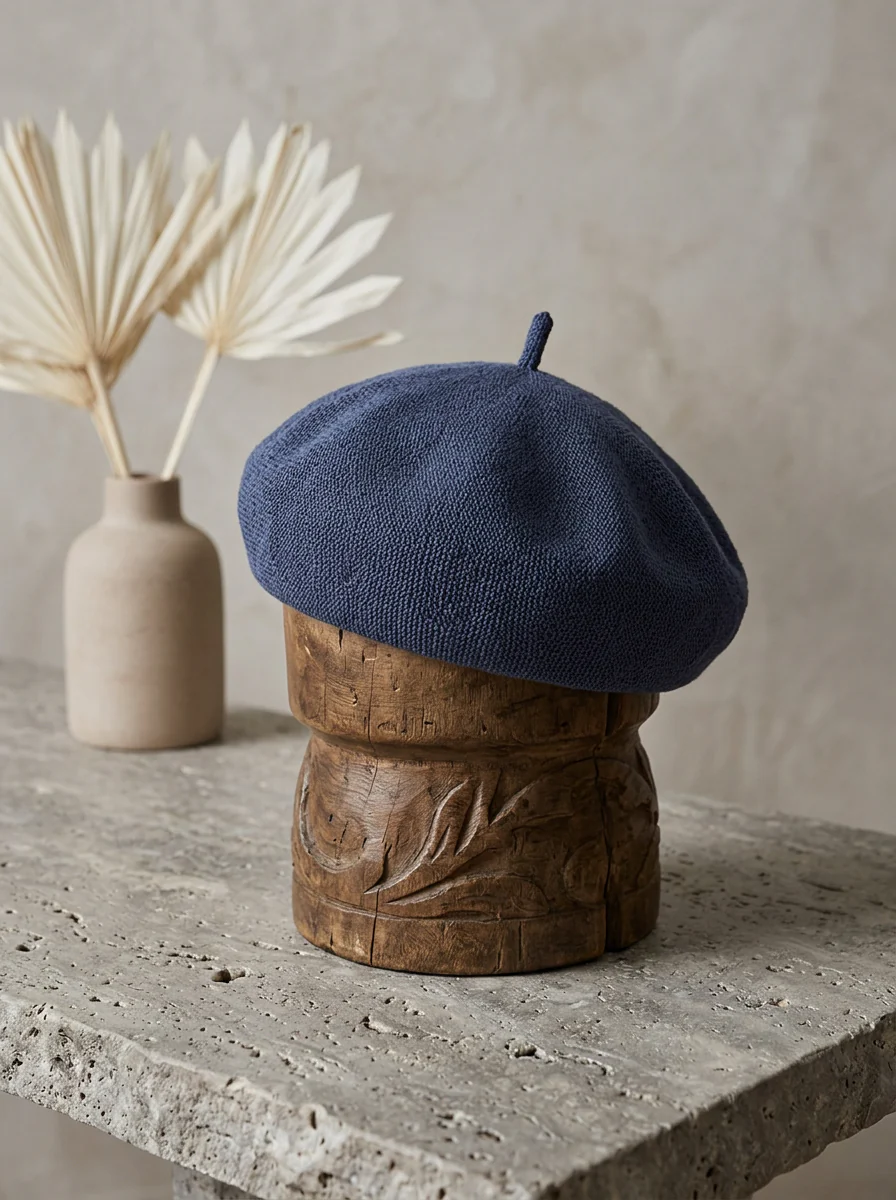 Linen Knit Beret Hat for Women Lightweight Breathable Summer Artist Cap - Image 14