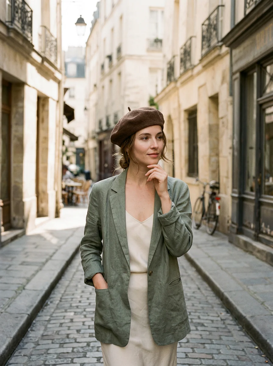 Linen Knit Beret Hat for Women Lightweight Breathable Summer Artist Cap - Image 19