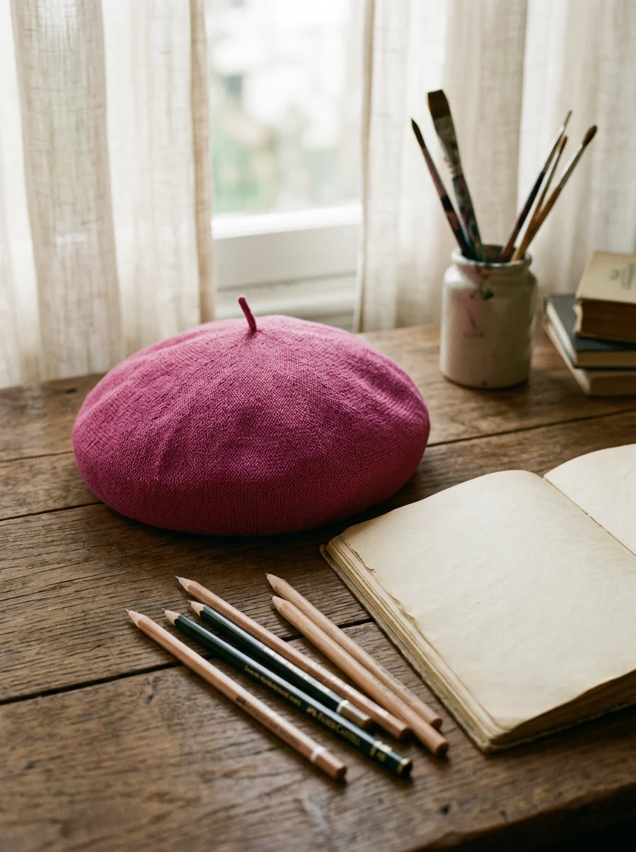 Linen Knit Beret Hat for Women Lightweight Breathable Summer Artist Cap - Image 22