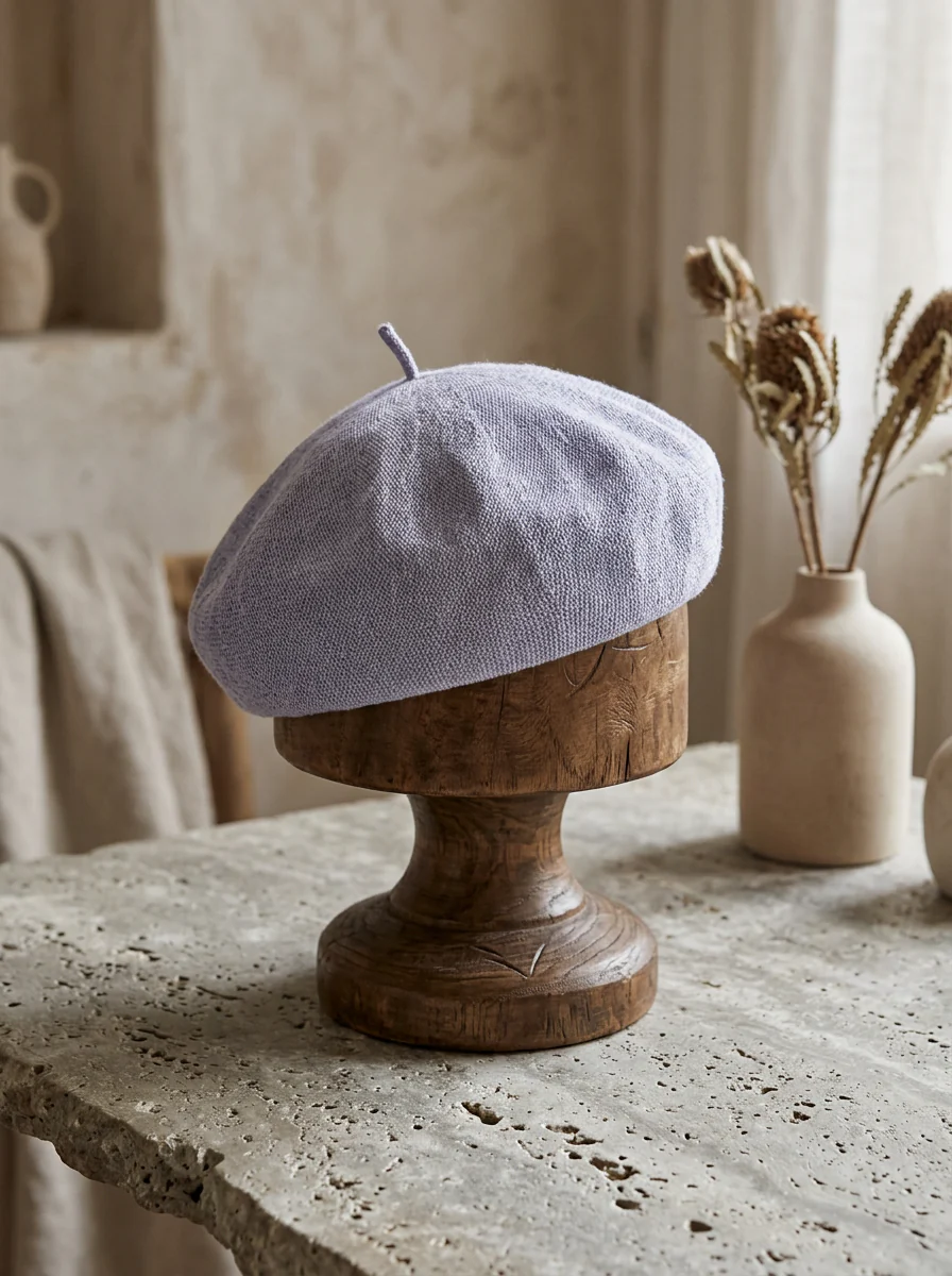 Linen Knit Beret Hat for Women Lightweight Breathable Summer Artist Cap - Image 8