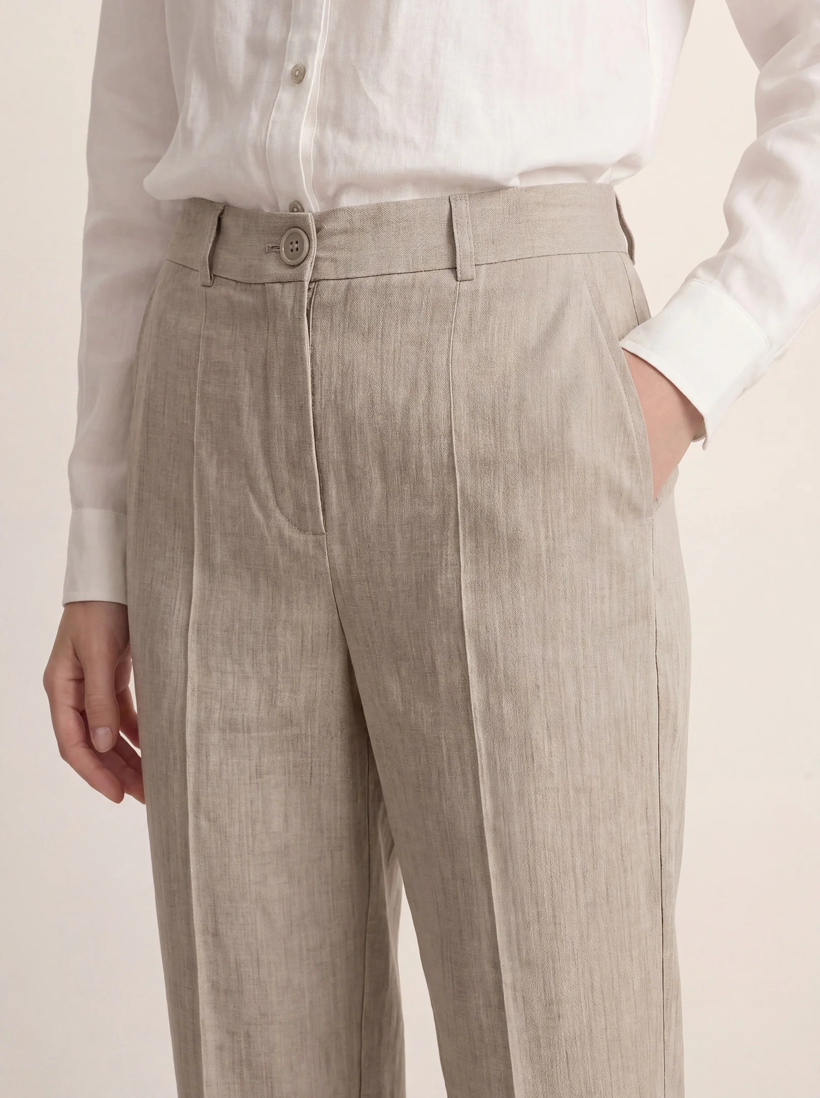 Linen Tailored Straight Full Length Pants LANDON - Image 12