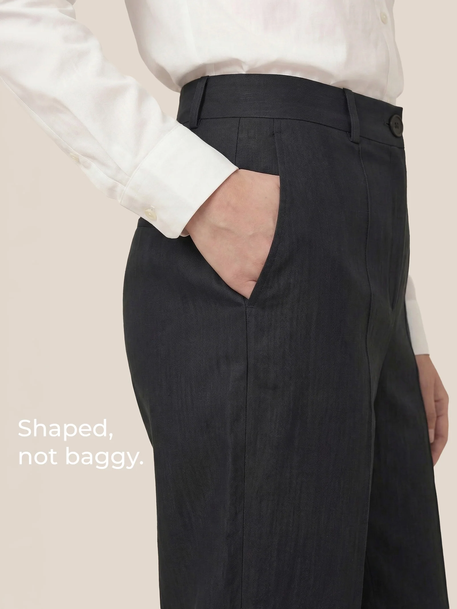 Linen Tailored Straight Full Length Pants LANDON - Image 5