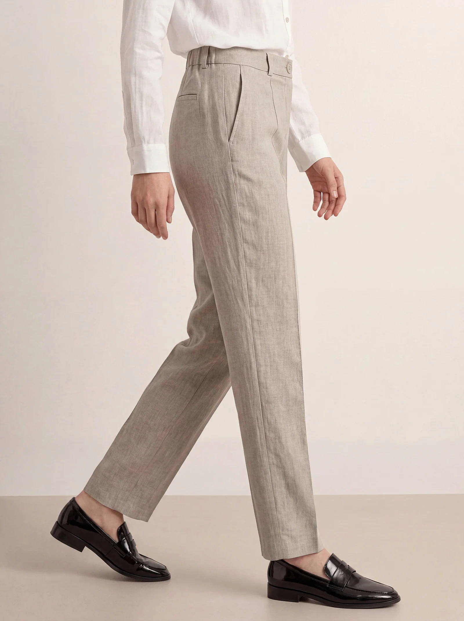 Linen Tailored Straight Full Length Pants LANDON - Image 10