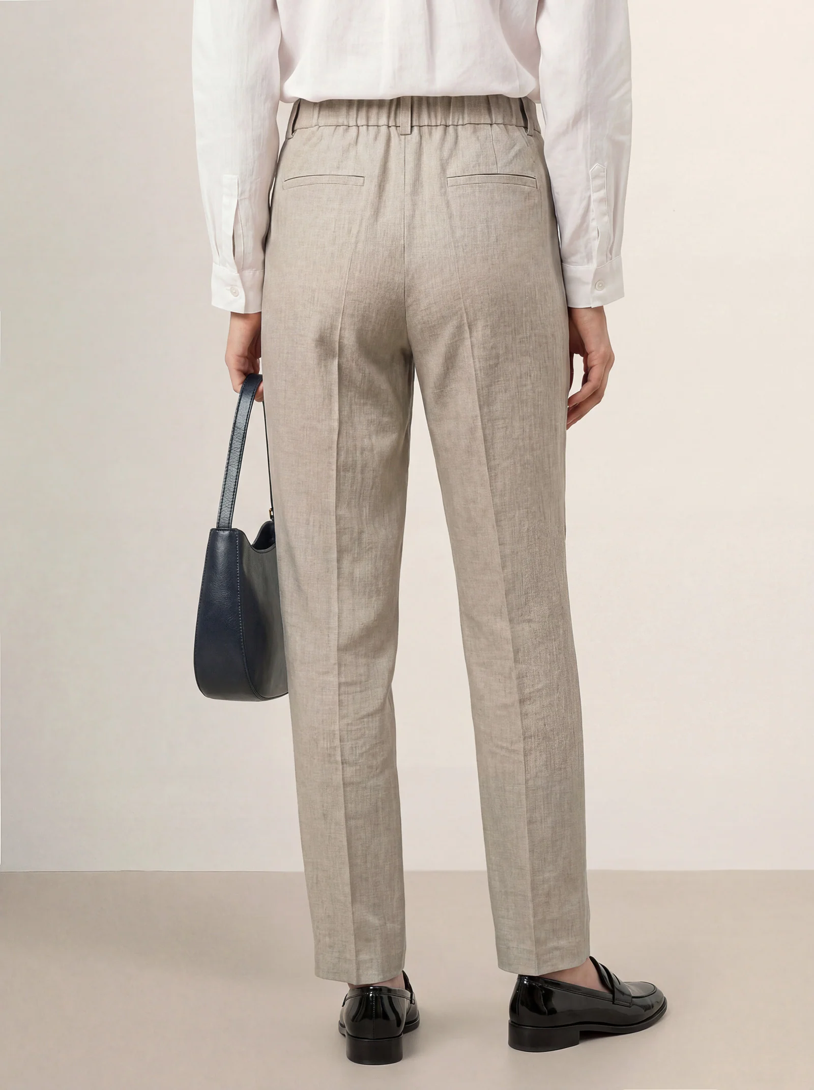 Linen Tailored Straight Full Length Pants LANDON - Image 11