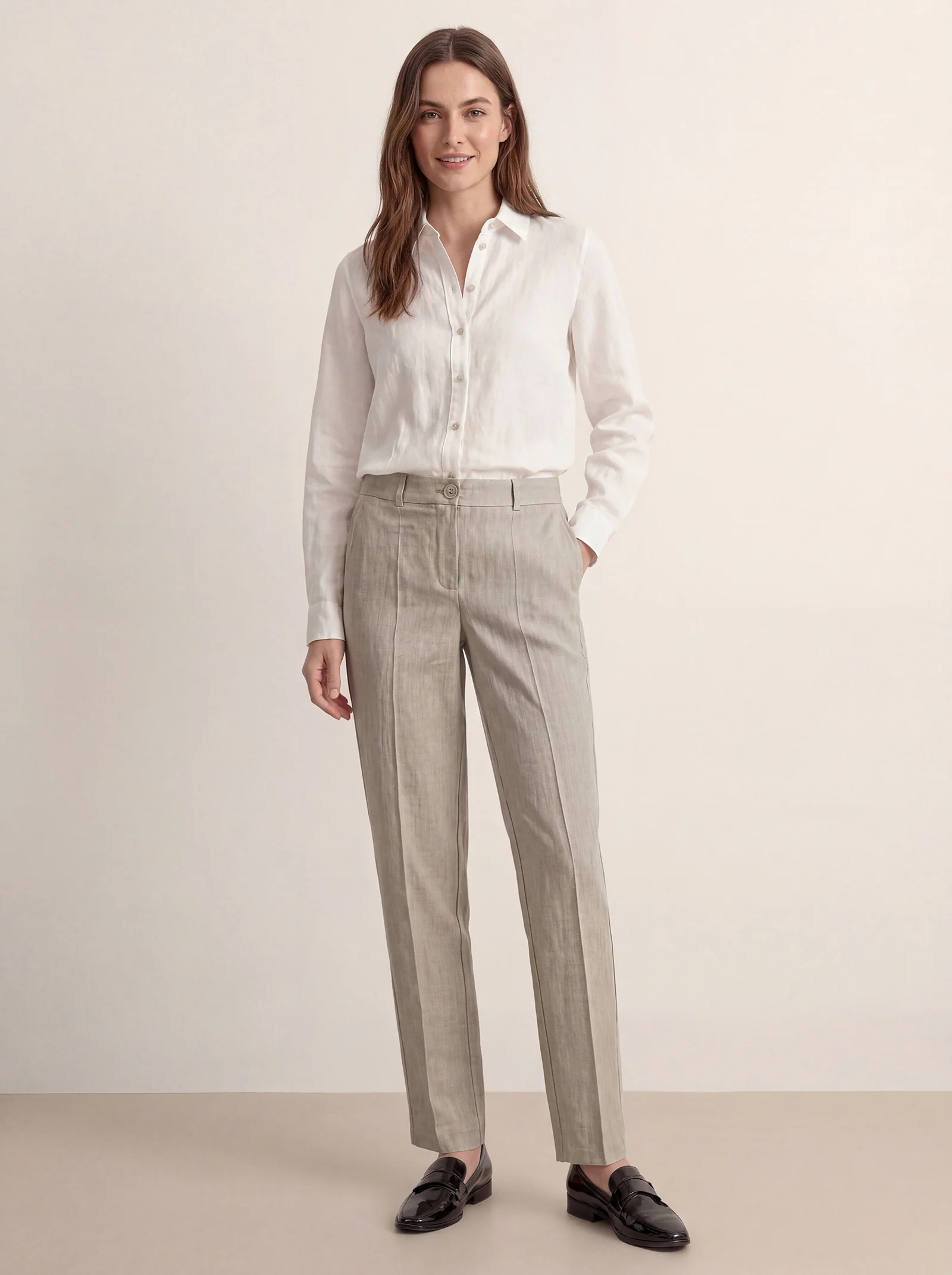 Linen Tailored Straight Full Length Pants LANDON - Image 14