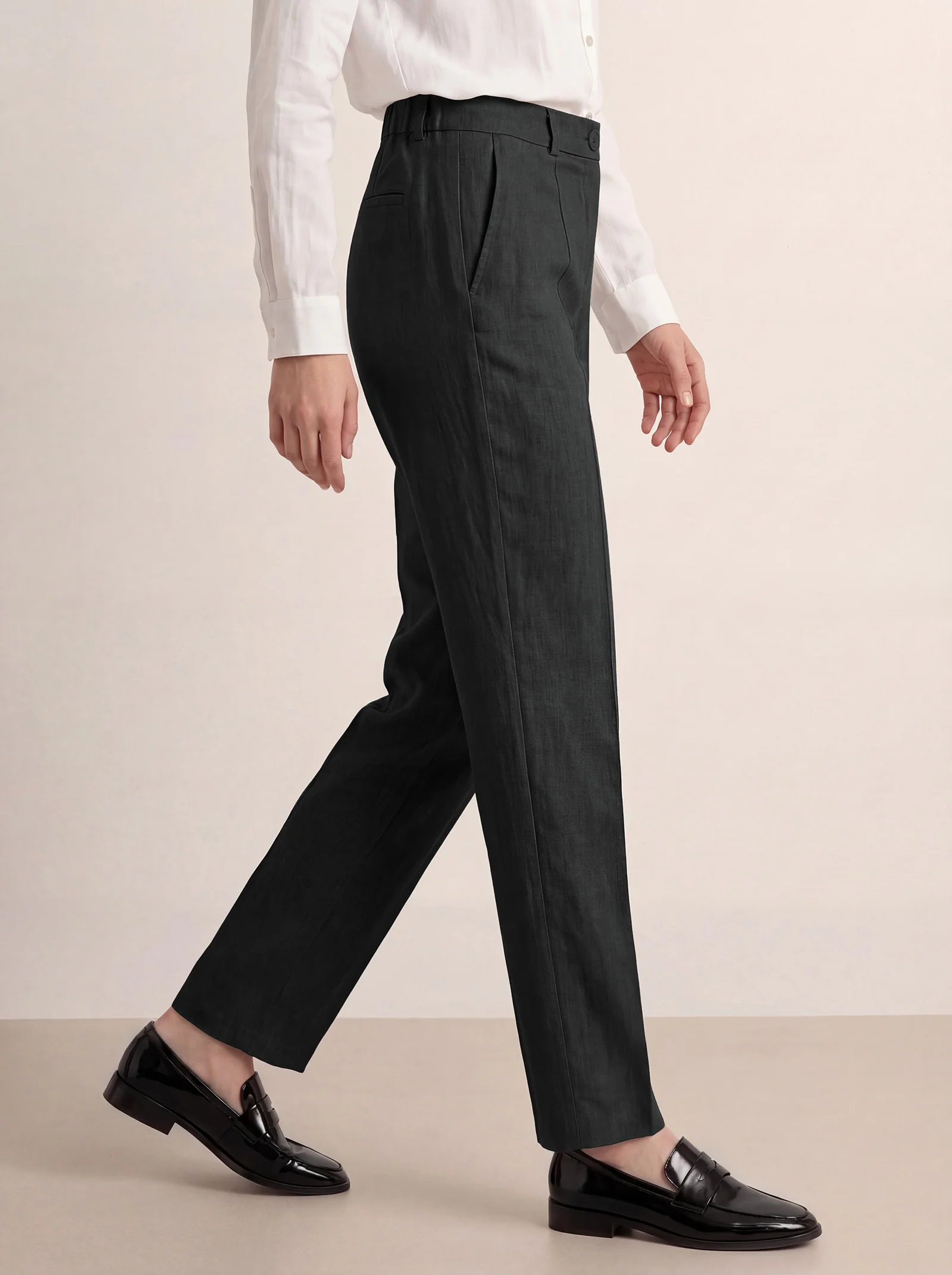 Linen Tailored Straight Full Length Pants LANDON - Image 3