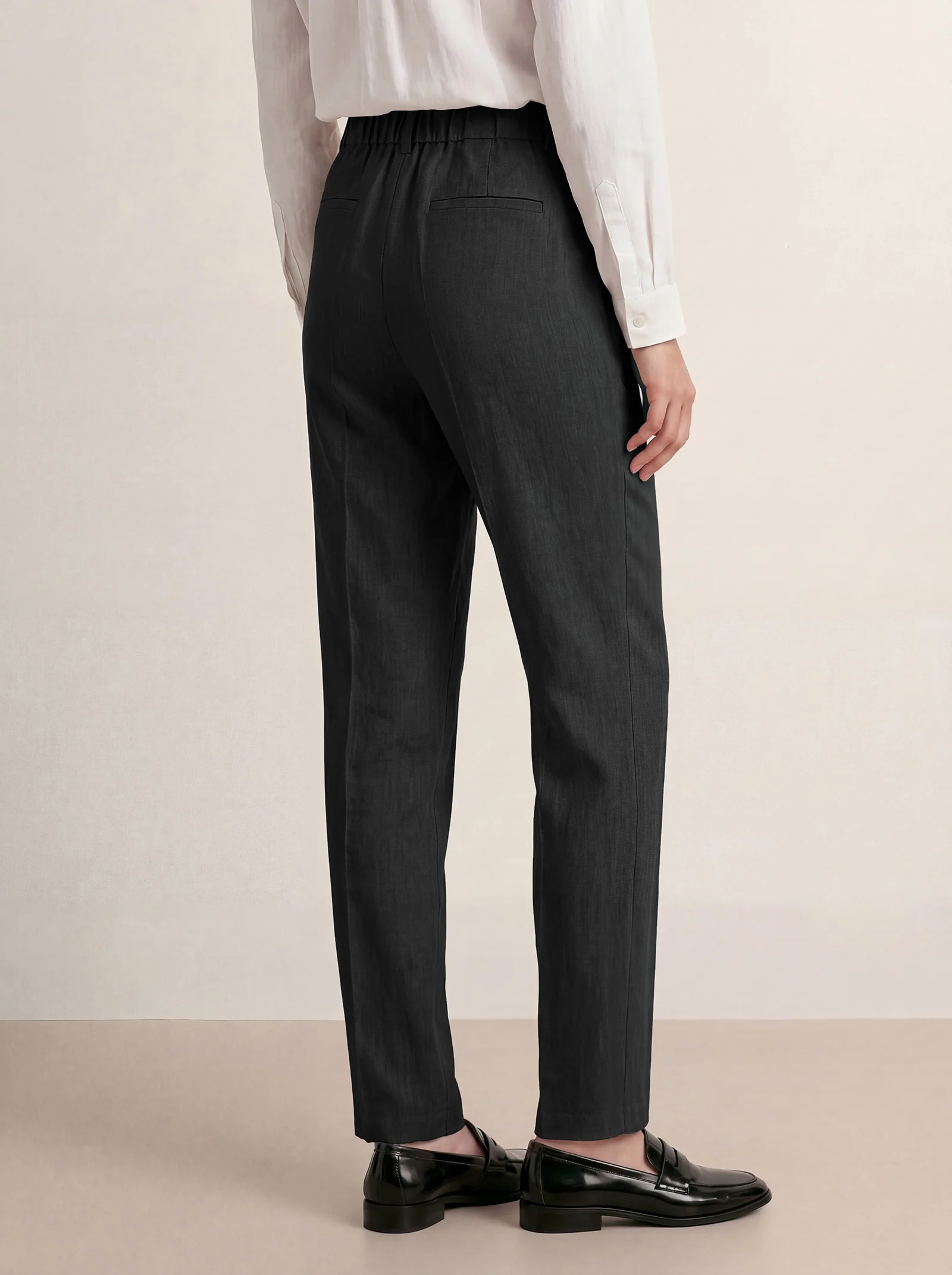 Linen Tailored Straight Full Length Pants LANDON - Image 4