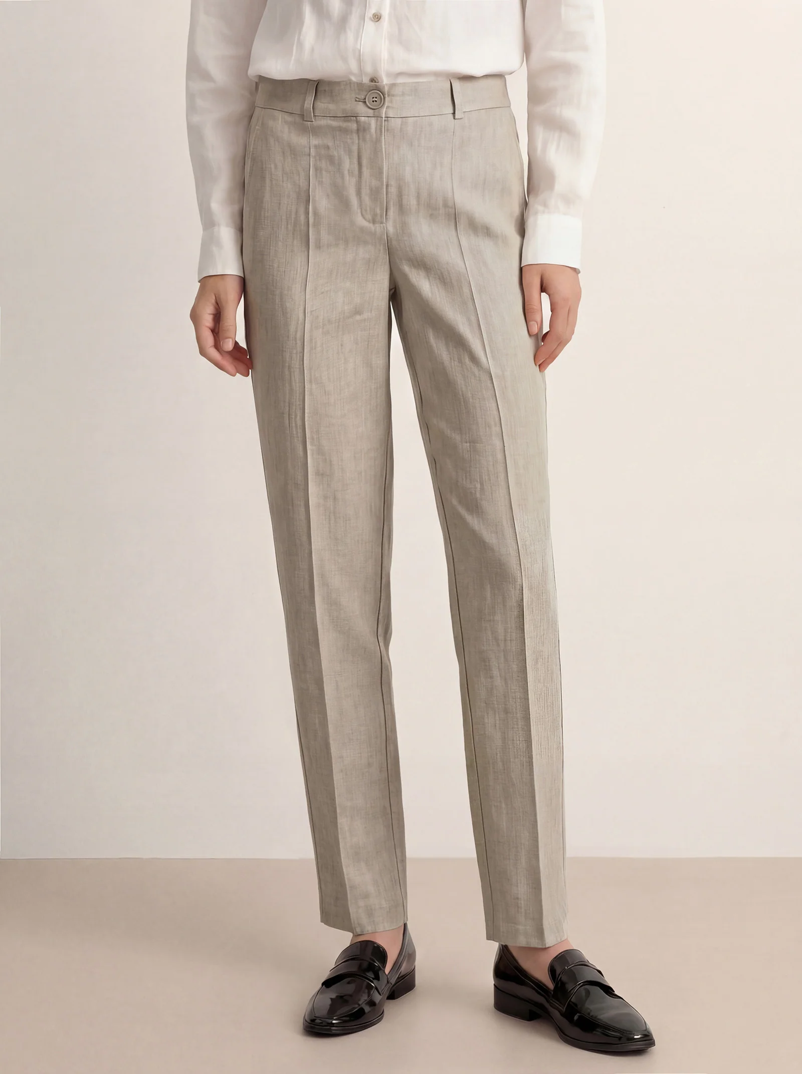 Linen Tailored Straight Full Length Pants LANDON - Image 9