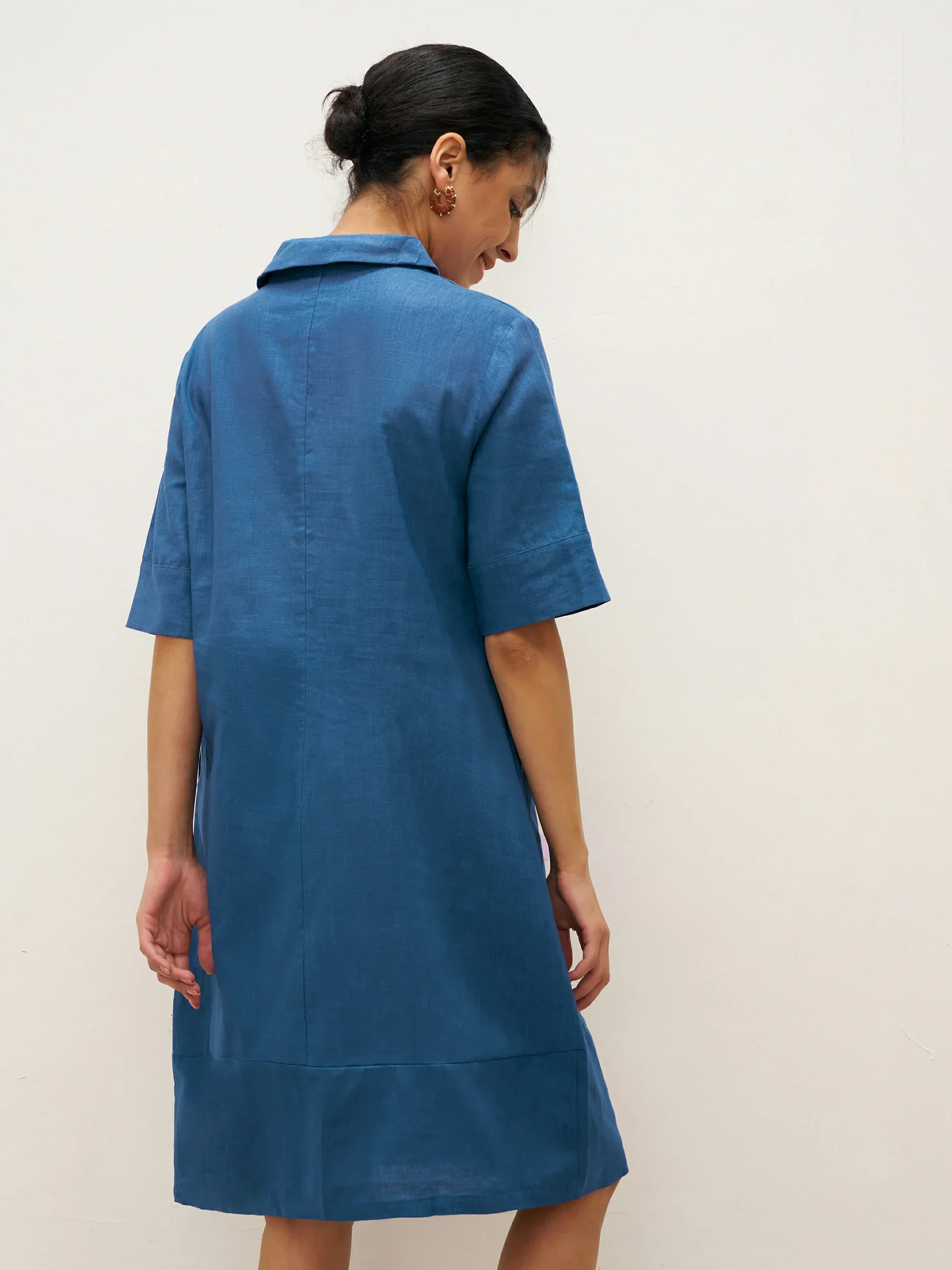 Linen Shawl V-Neck Half Sleeve Minidress LIVIA - Image 4