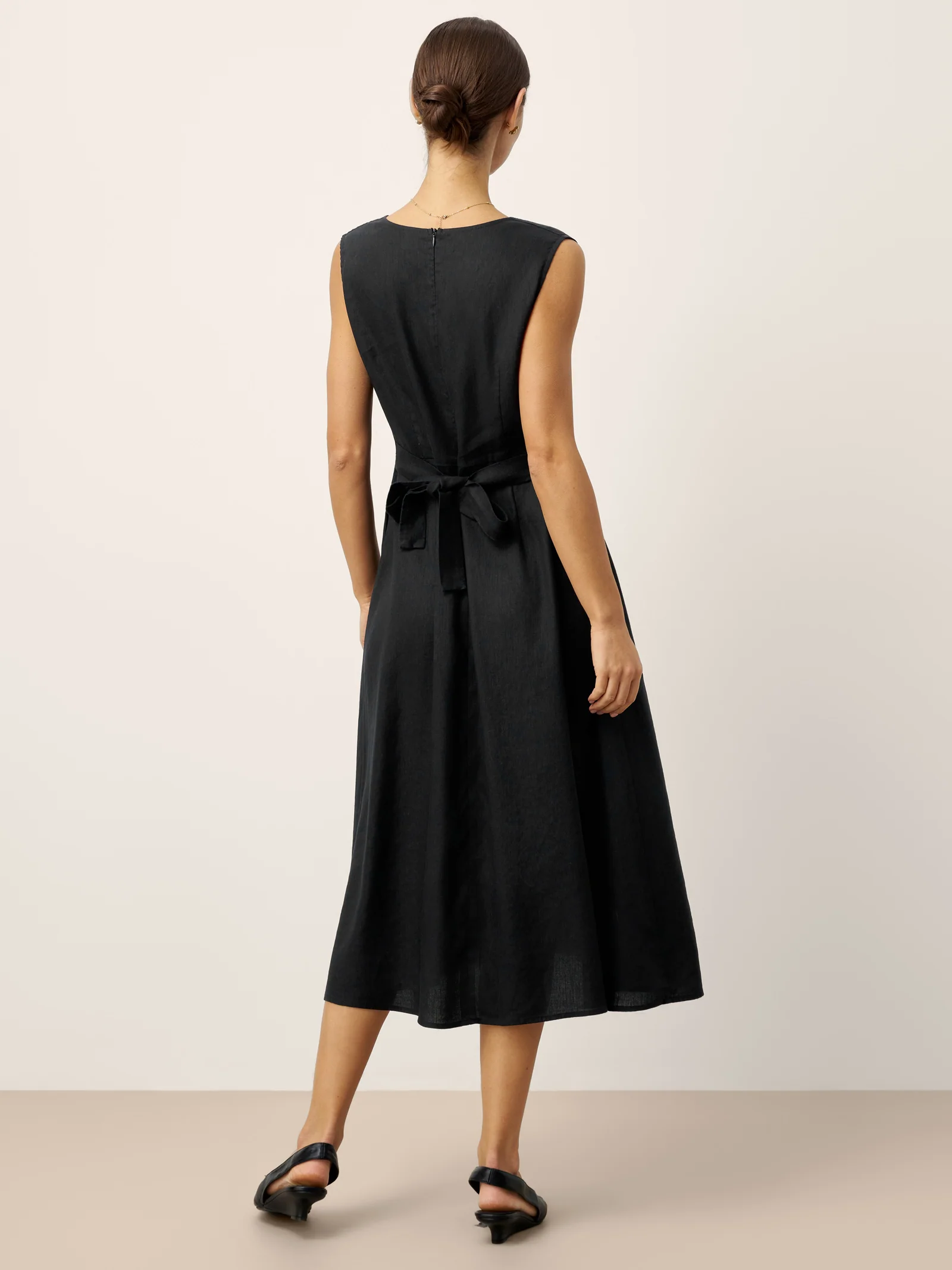 Linen-Lyocell V-Neck Sleeveless Maxi Dress WILLOW - Image 4