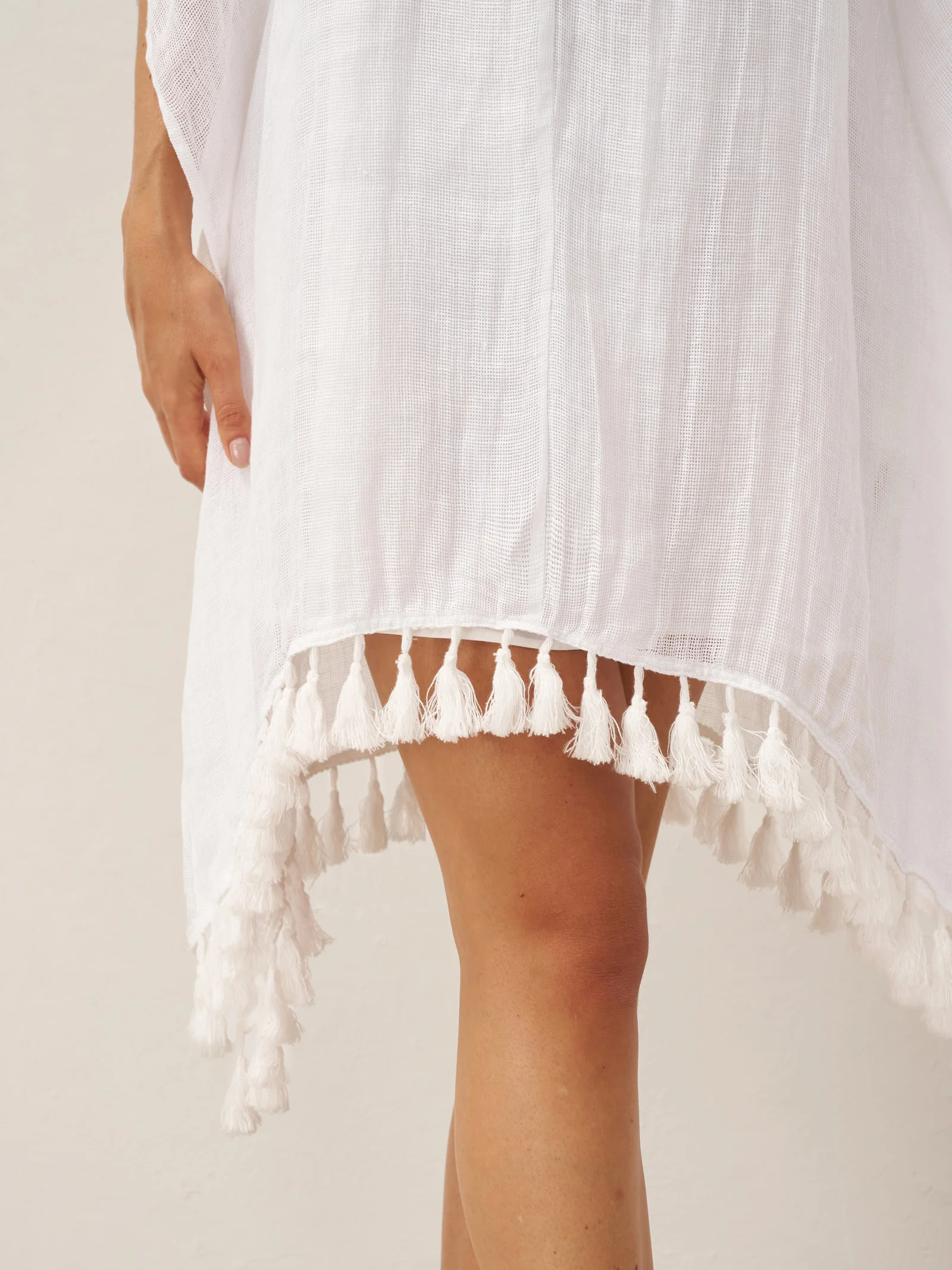 Linen V-Neck Cover-Up and Slip Dress Set CASS - Image 13