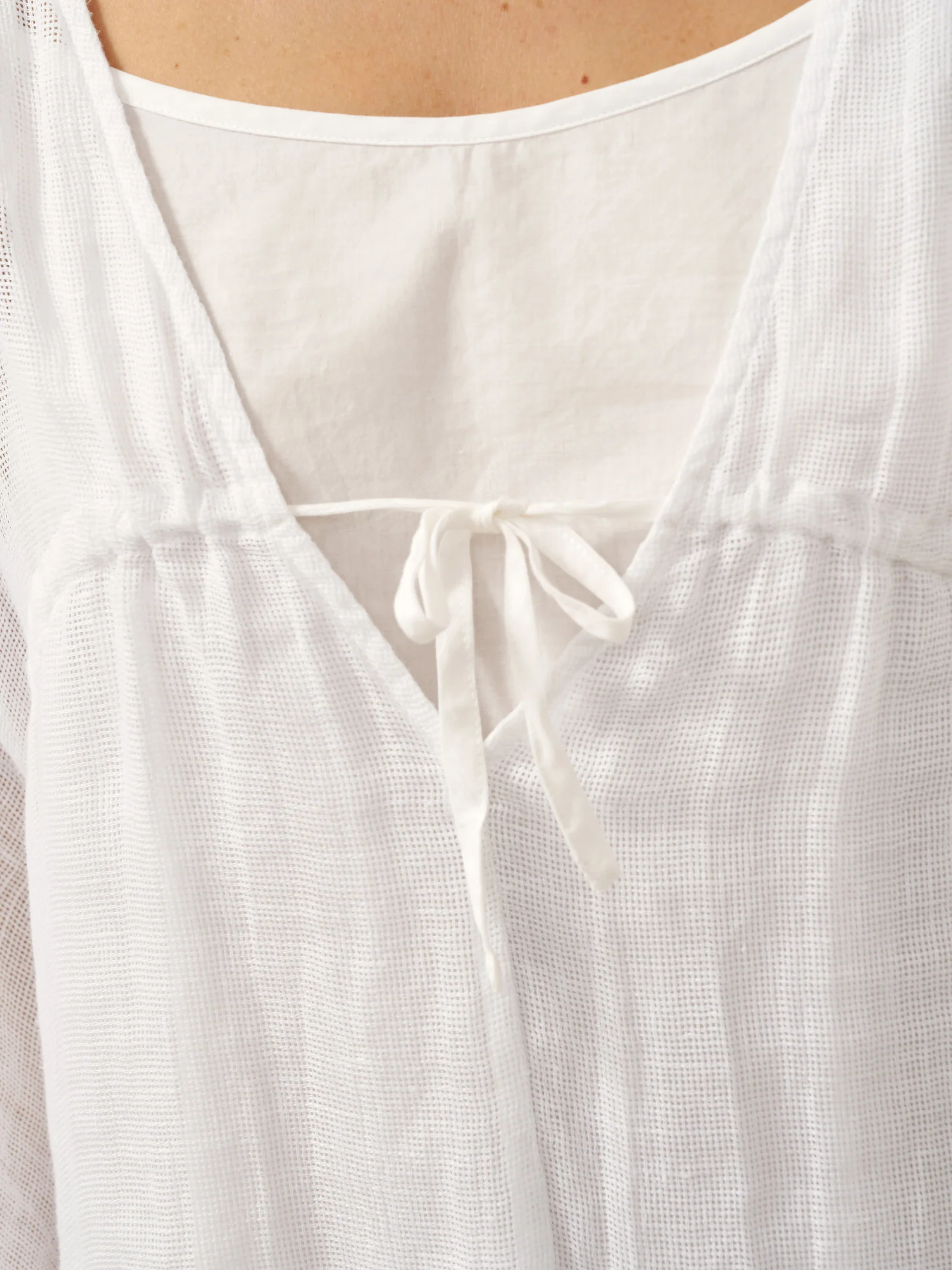 Linen V-Neck Cover-Up and Slip Dress Set CASS - Image 14