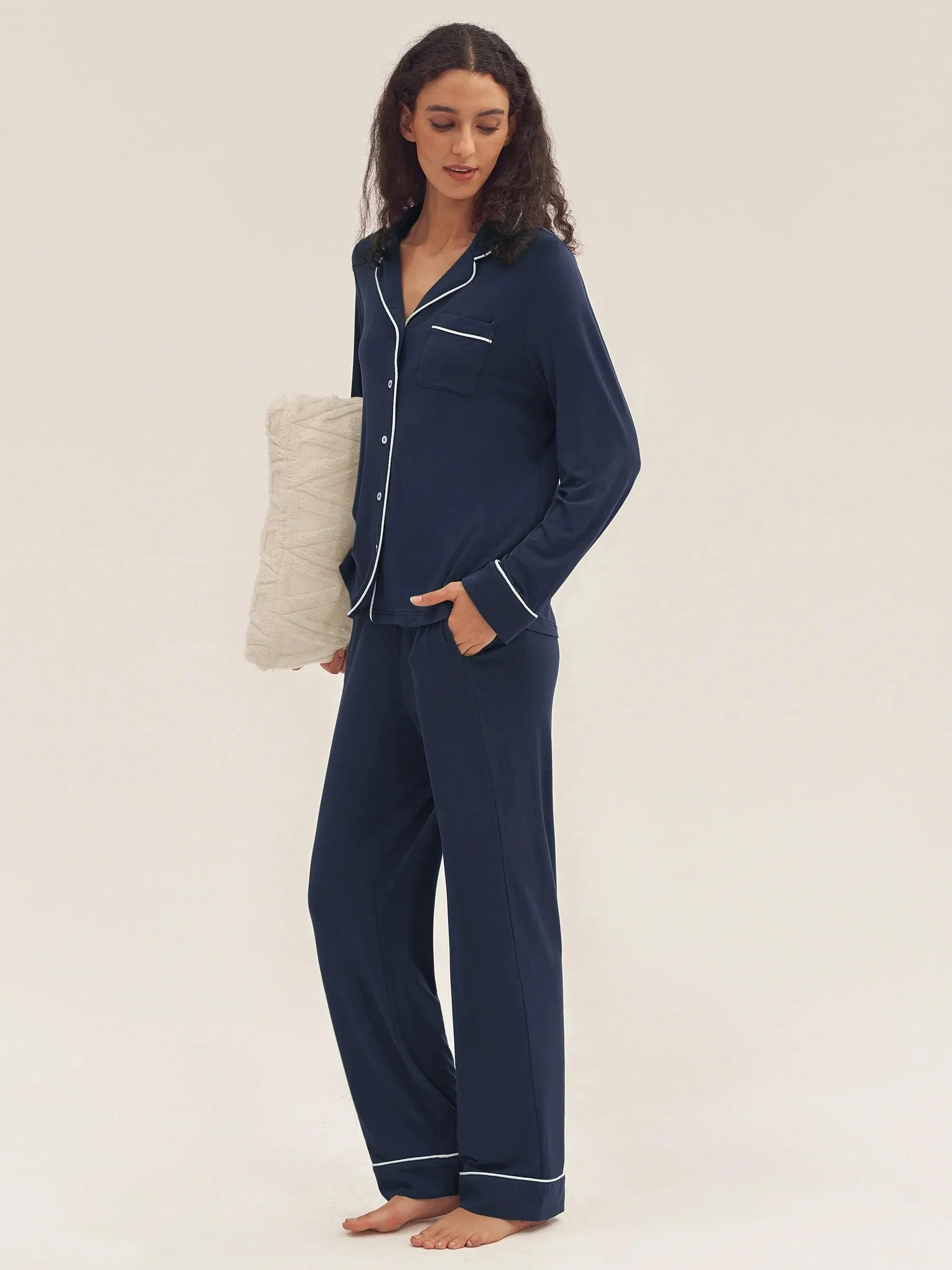 Long Sleeve Bamboo Pajama Set ADELINE - Image 10