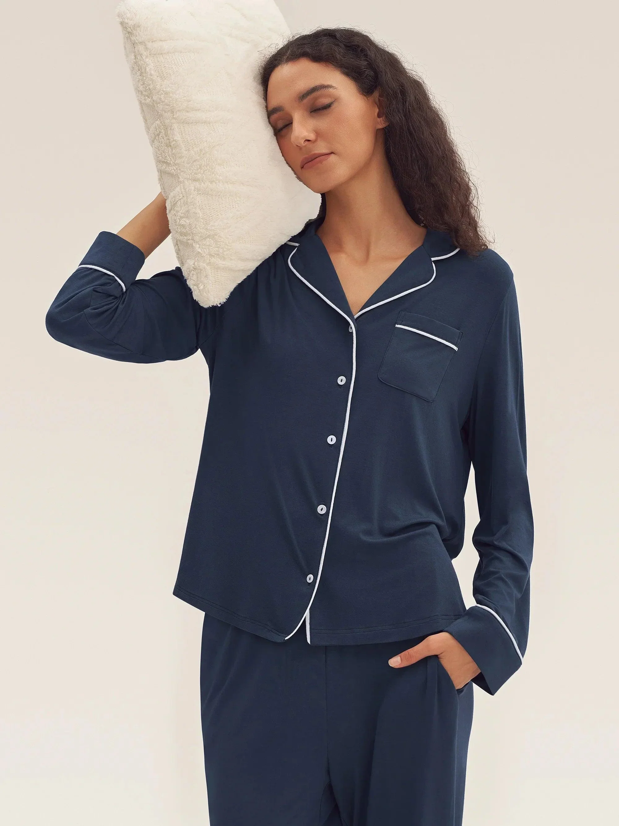 Long Sleeve Bamboo Pajama Set ADELINE - Image 11