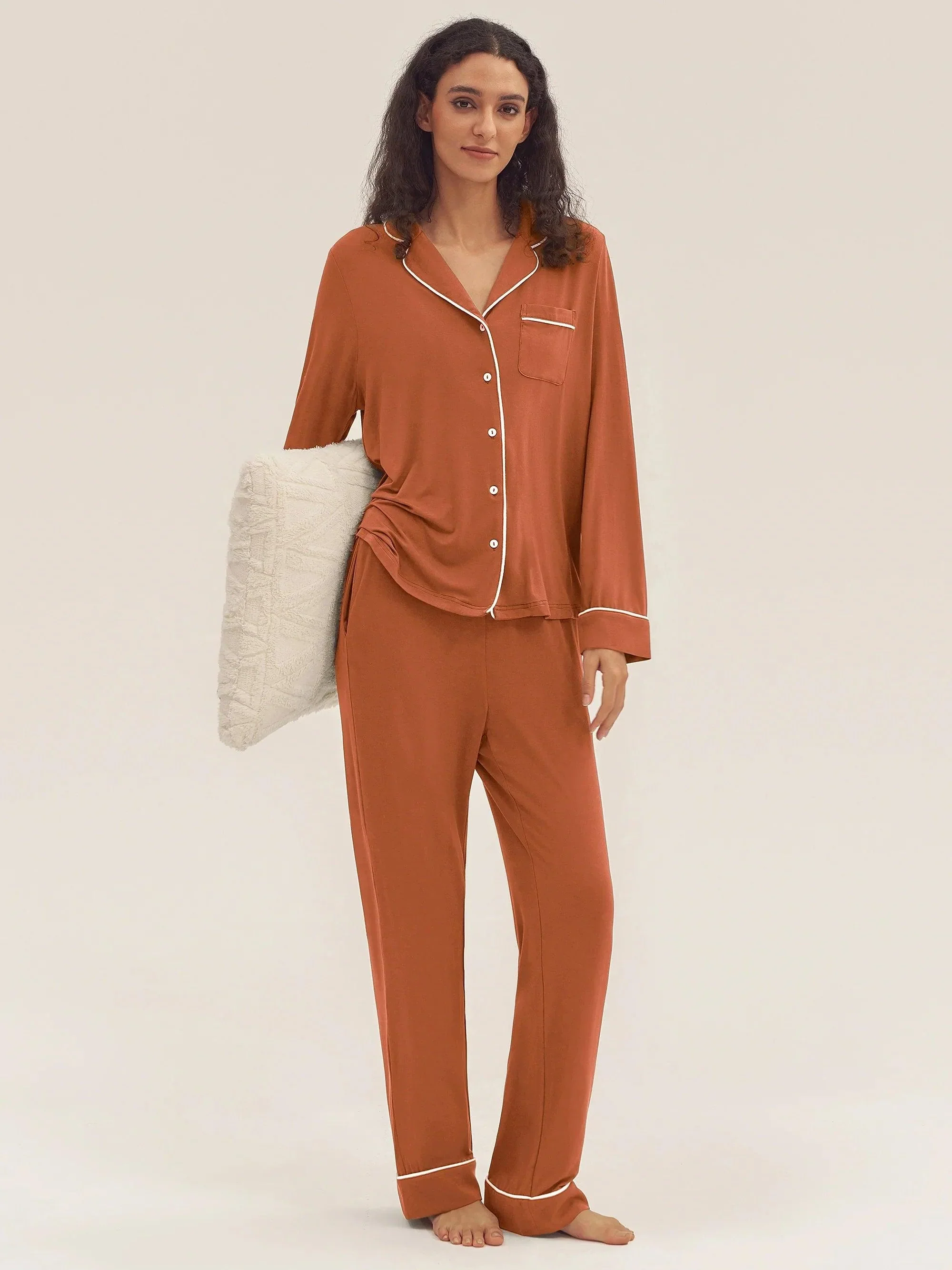 Long Sleeve Bamboo Pajama Set ADELINE - Image 20