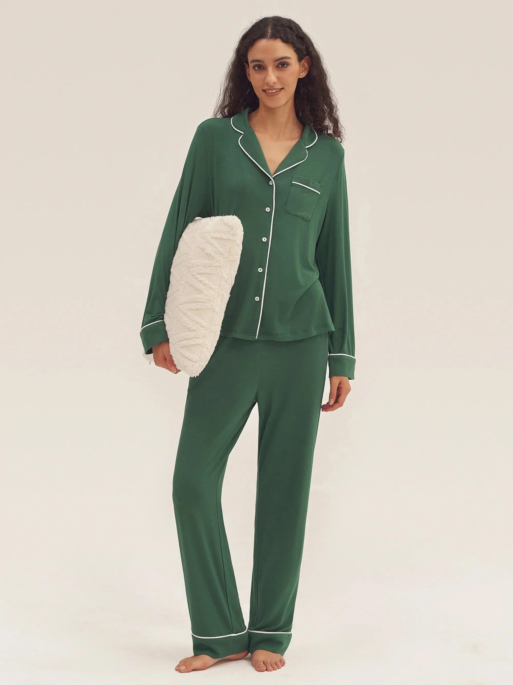 Long Sleeve Bamboo Pajama Set ADELINE - Image 23