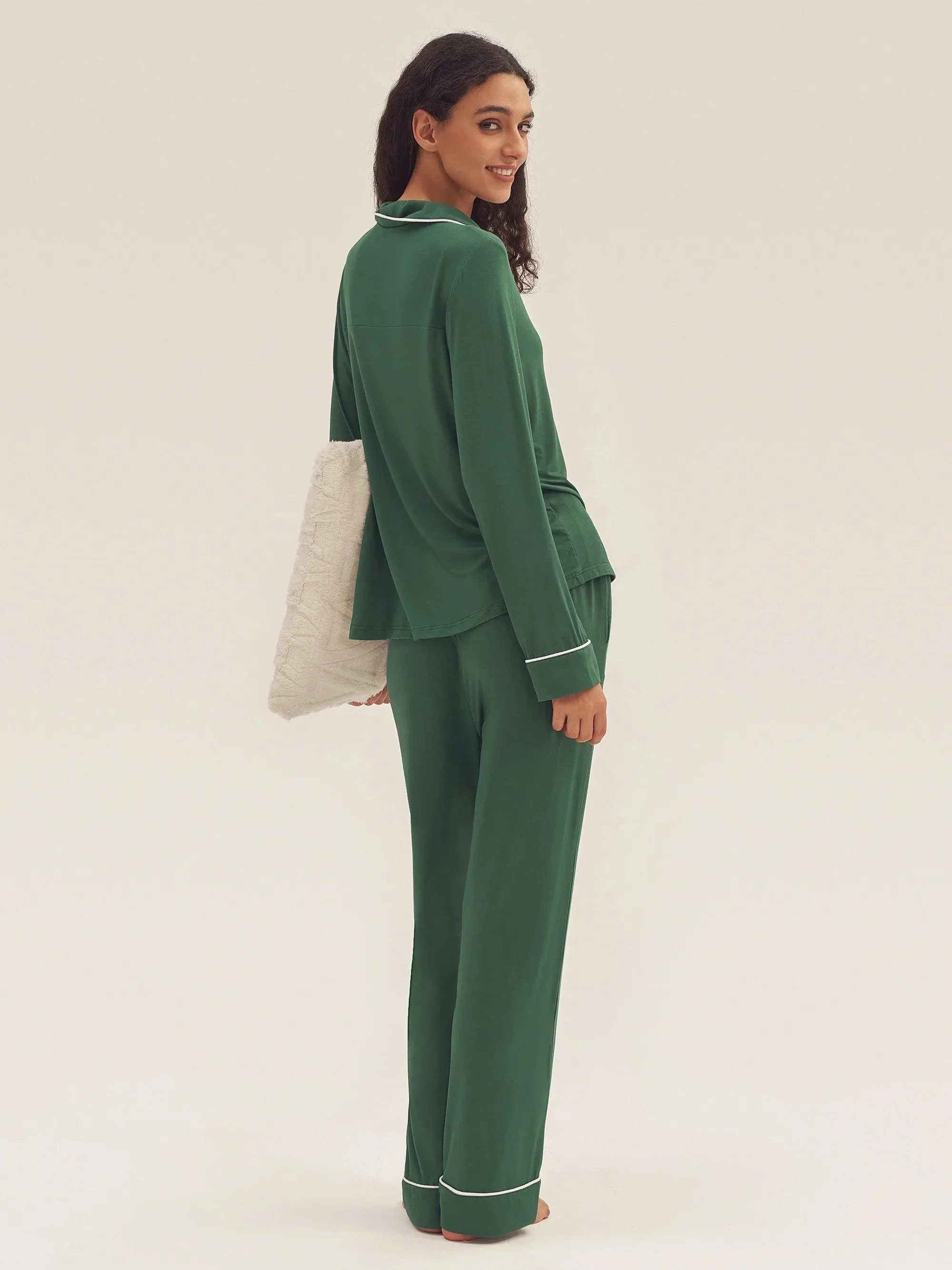 Long Sleeve Bamboo Pajama Set ADELINE - Image 24