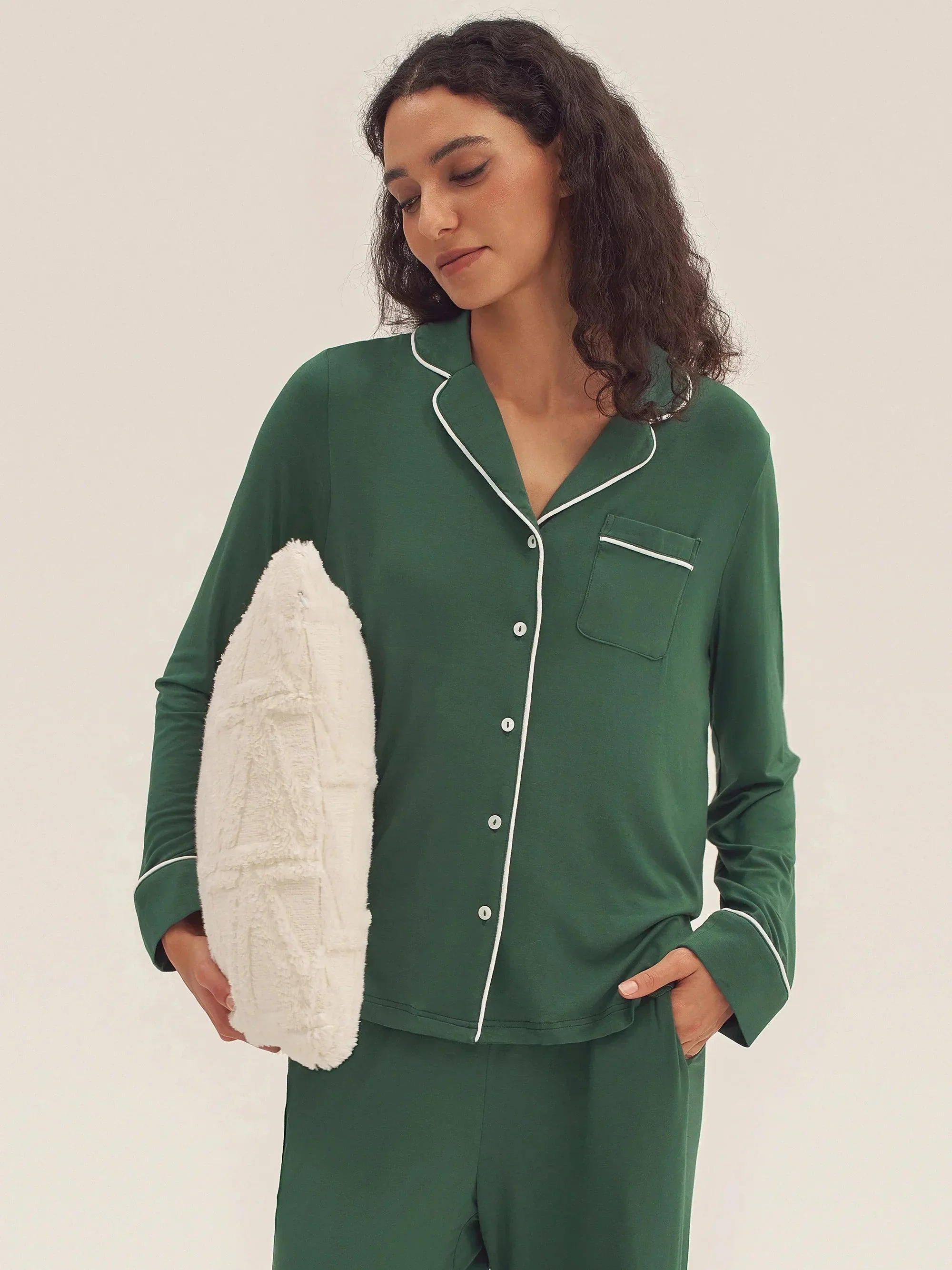 Long Sleeve Bamboo Pajama Set ADELINE - Image 25