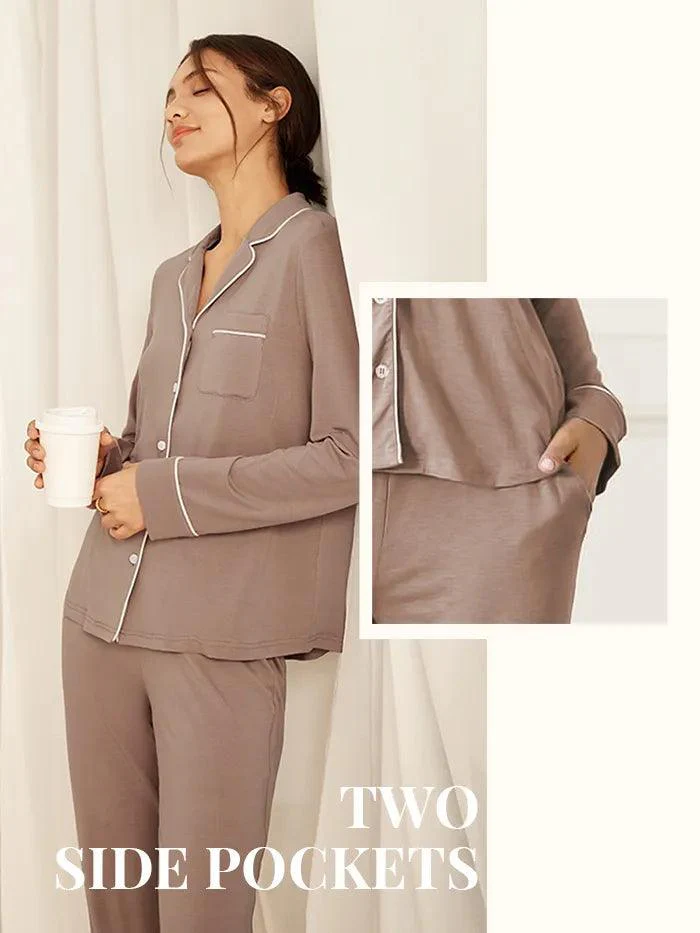 Long Sleeve Bamboo Pajama Set ADELINE - Image 3