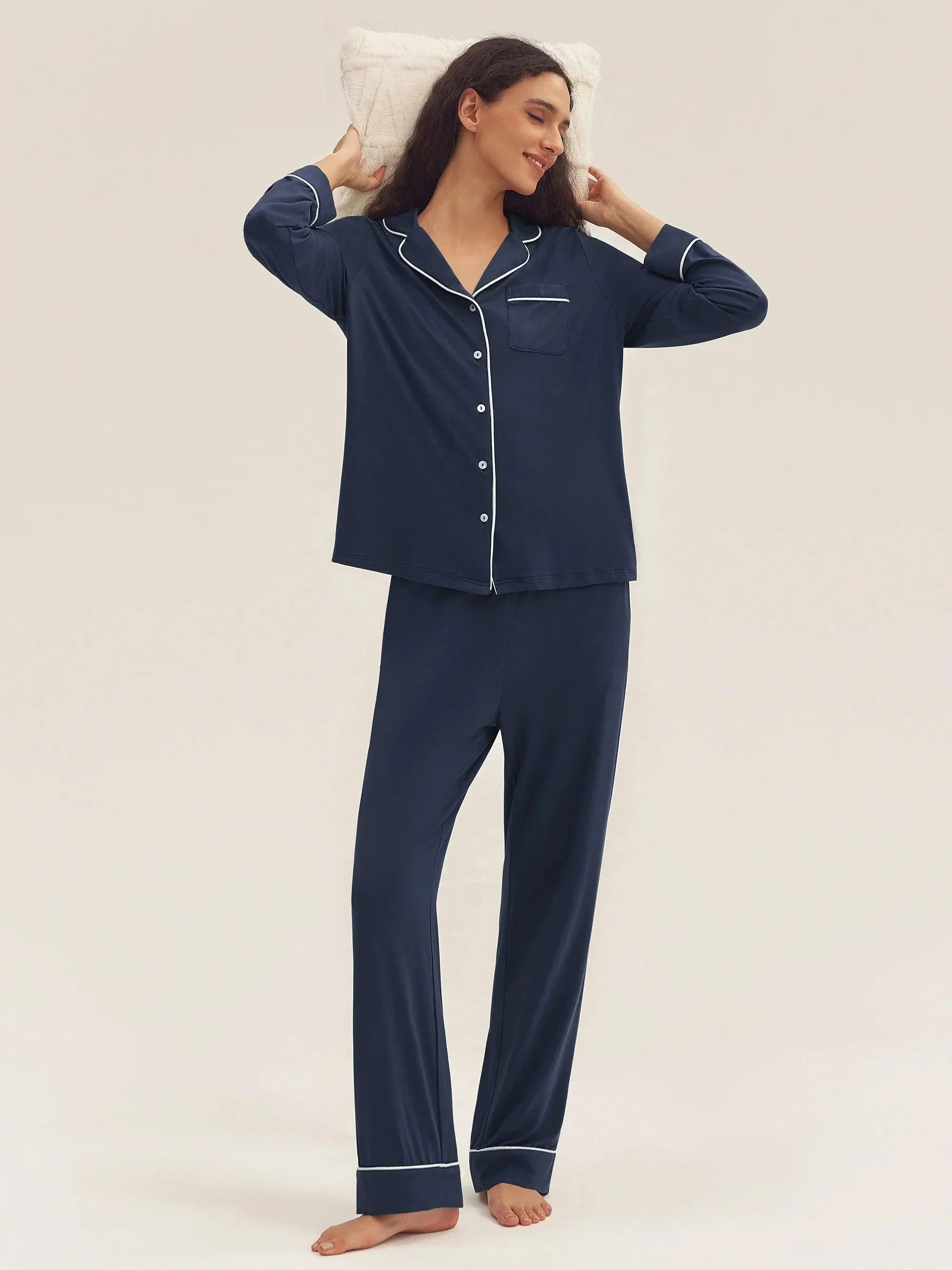 Long Sleeve Bamboo Pajama Set ADELINE - Image 9