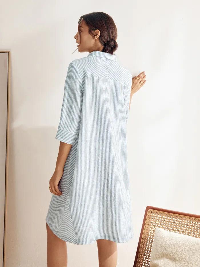 100% Linen Shirt Dress MADISON - Image 3