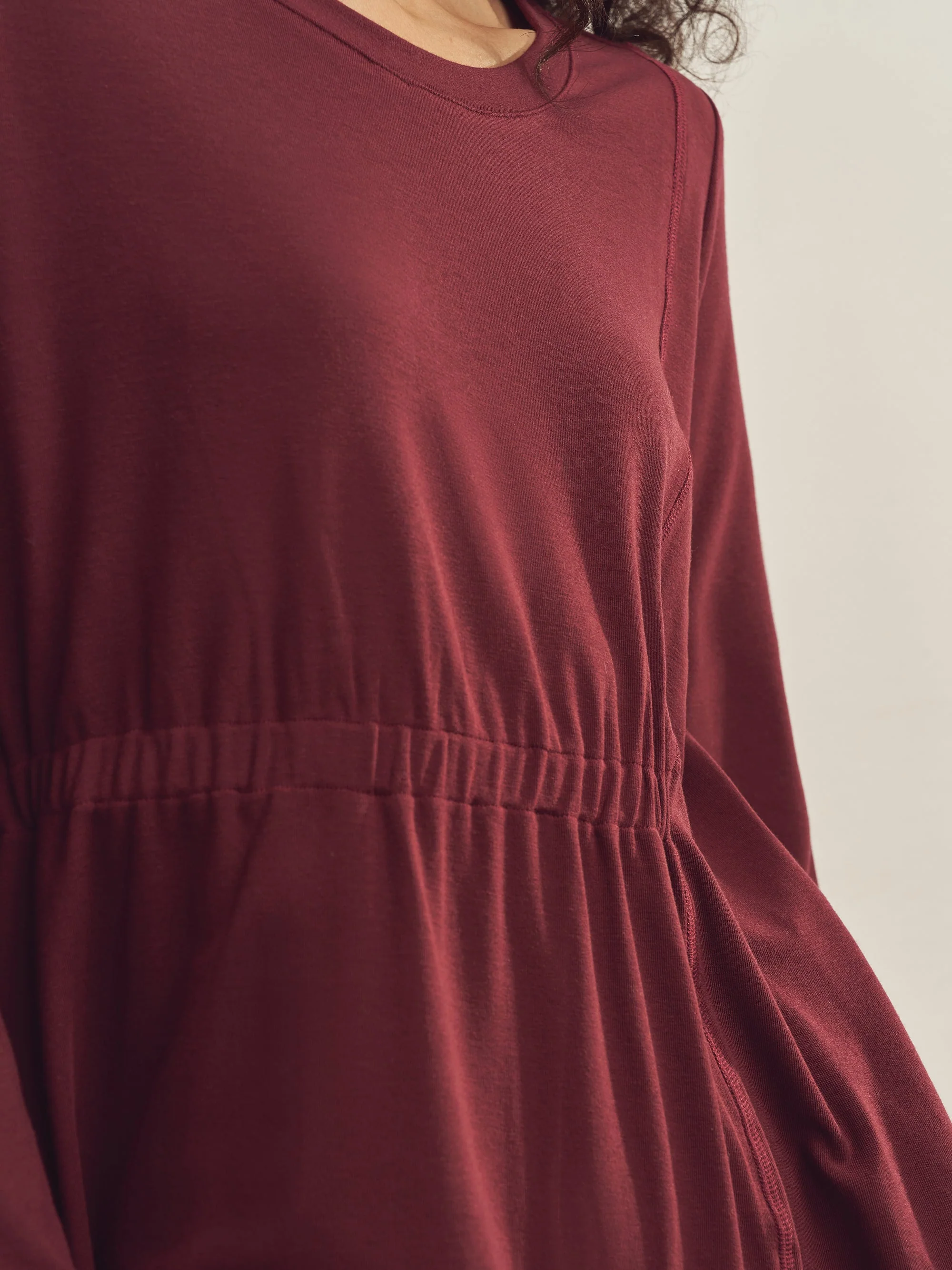 Merino Wool Waist Shirring-Detail Dress - Image 12