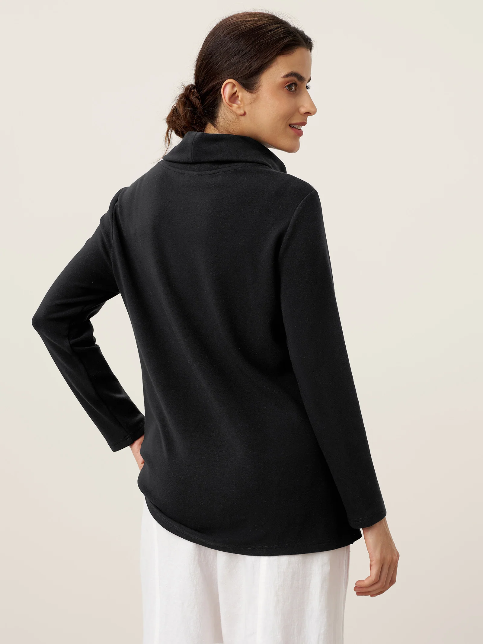 Lenzing Modal® Mock Neck Buttoned Stretch Top ZARIA - Image 9