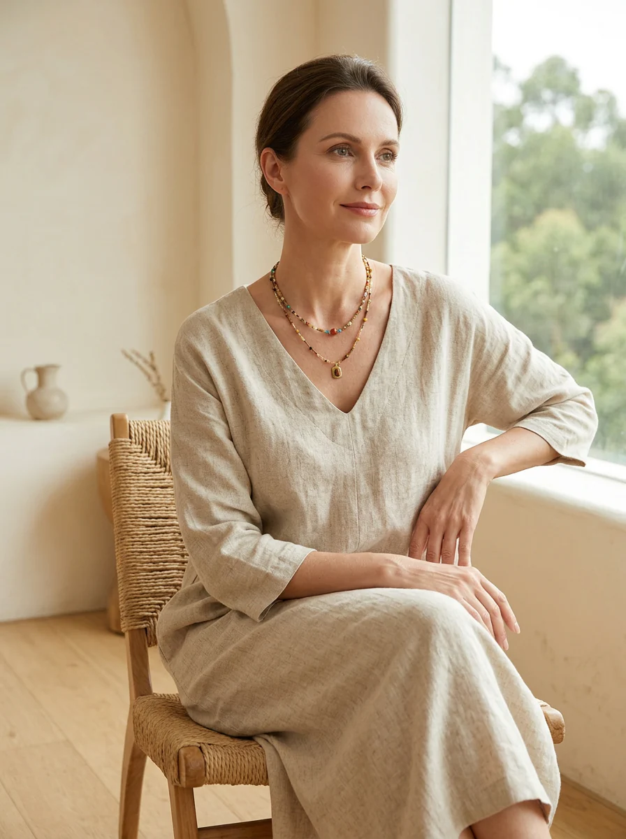 Natural Stone Boho Jewelry Choker Necklace - Image 3