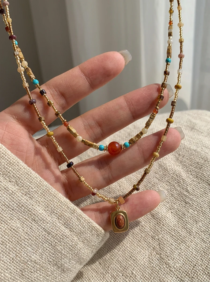Natural Stone Boho Jewelry Choker Necklace - Image 5