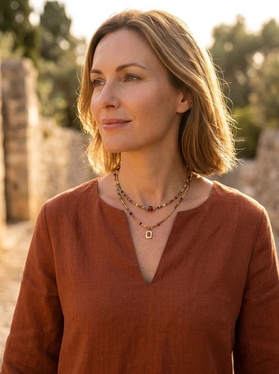 Natural Stone Boho Jewelry Choker Necklace - Image 7