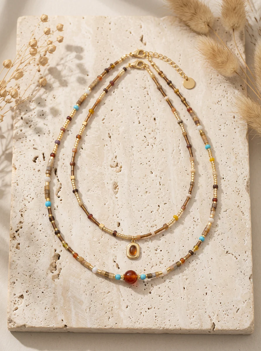 Natural Stone Boho Jewelry Choker Necklace - Image 8