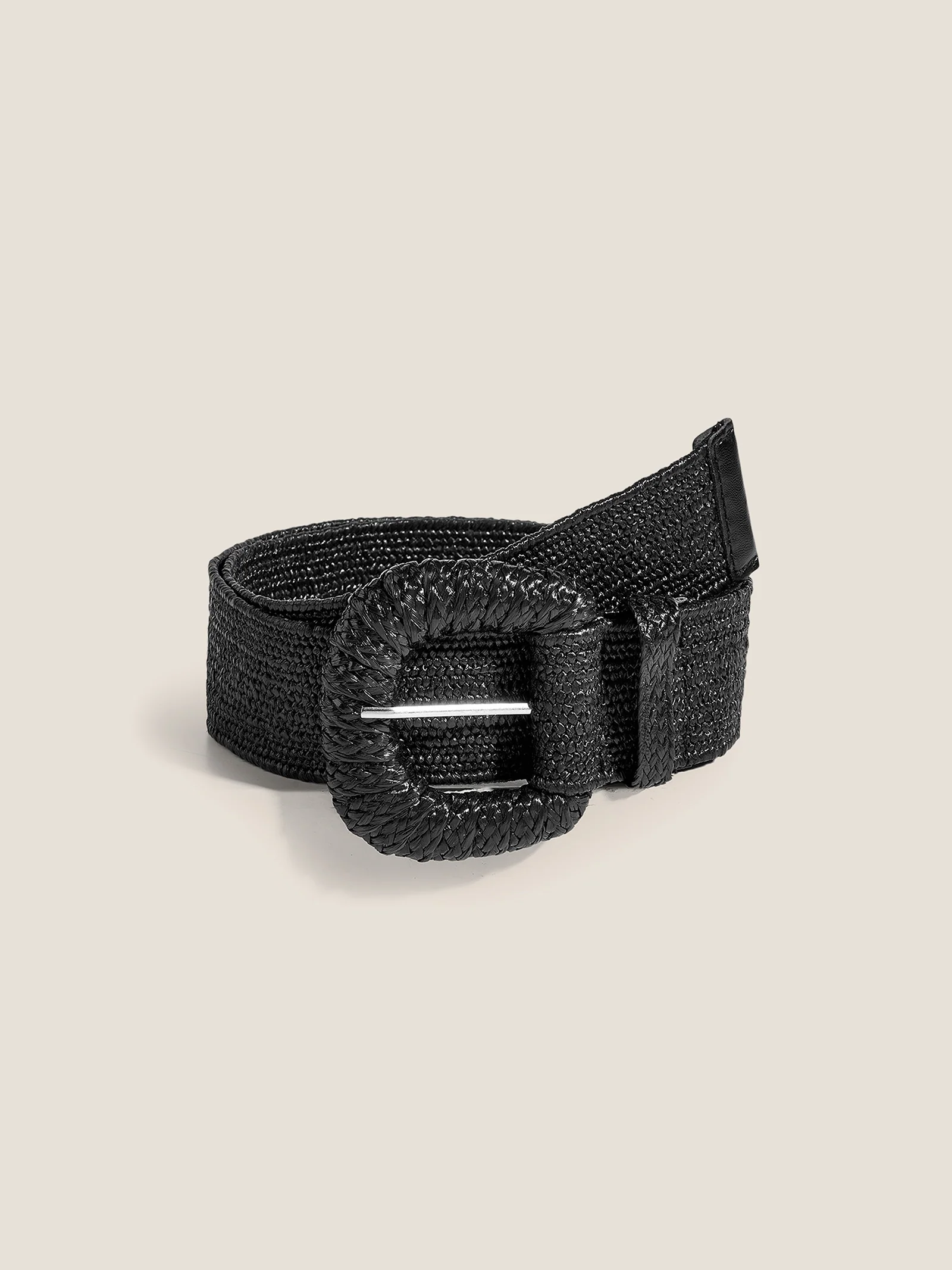 Natural Woven Straw Belt With Square Buckle - Image 7