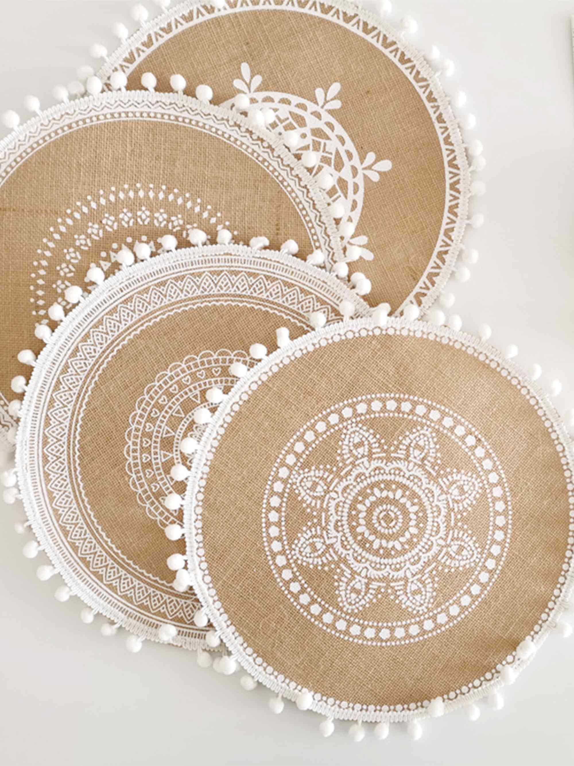 Nordic Woven Jute Placemat Round Fringe Decorative Heat-Resistant Mat - Image 6