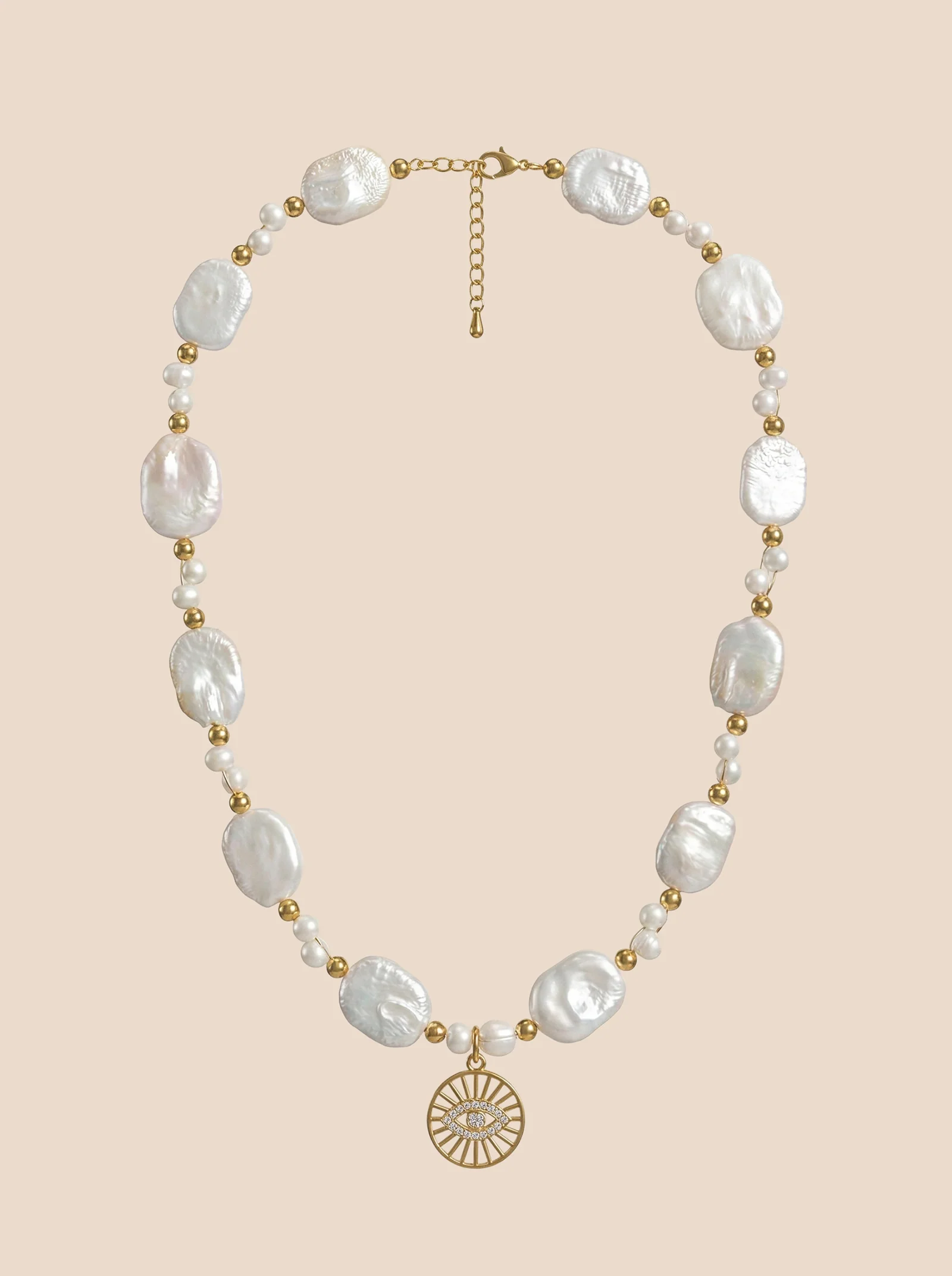 Pearl and Heart Charm Layered Necklace