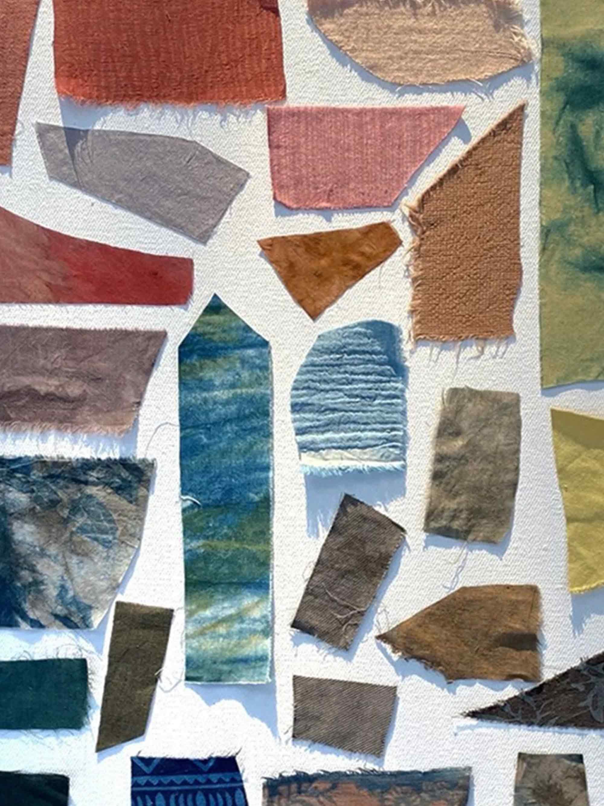 Persimmon Plant-Dyed Cotton Linen Silk Patchwork Kit (17 Swatches) - Image 4