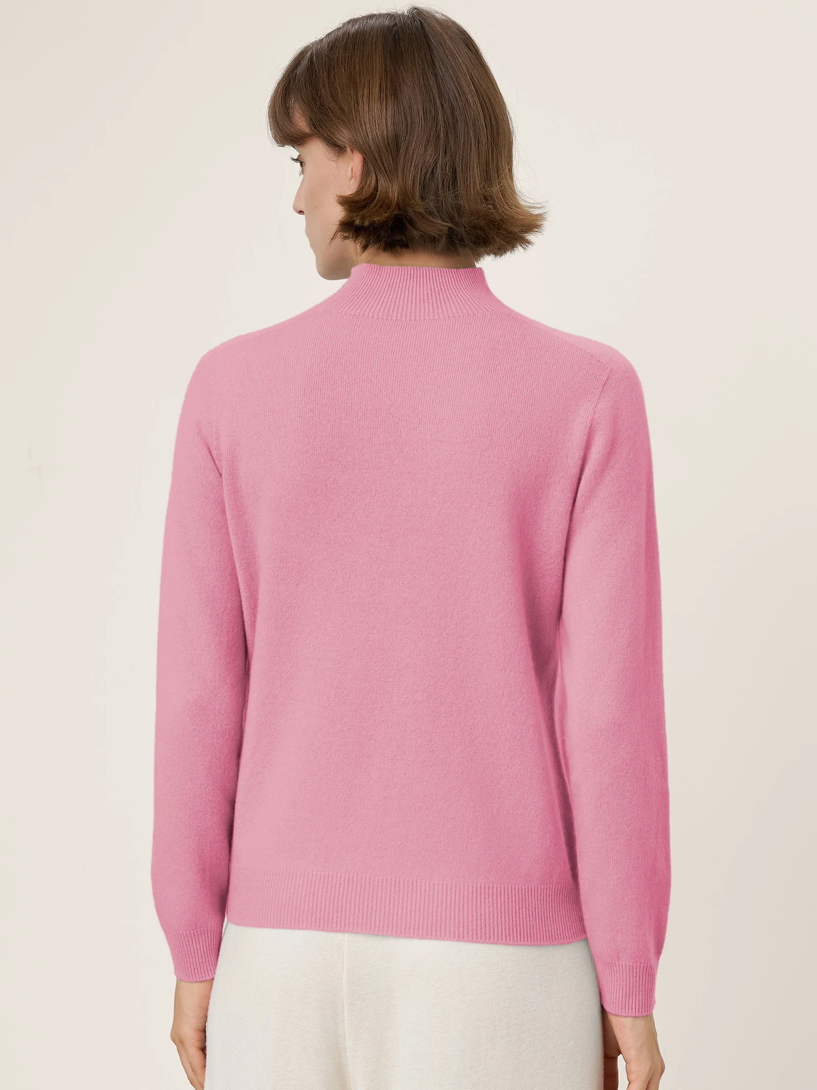 Premium Cashmere Blend Hand-Finished Seamless Mock Neck Ribbed Sweater RHEA - Image 27