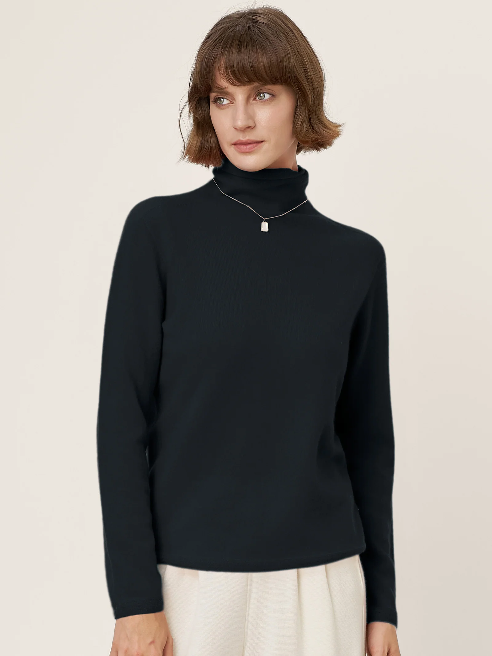 Premium Cashmere Blend Hand-Finished Seamless Turtleneck Knit Top TOVE - Image 10