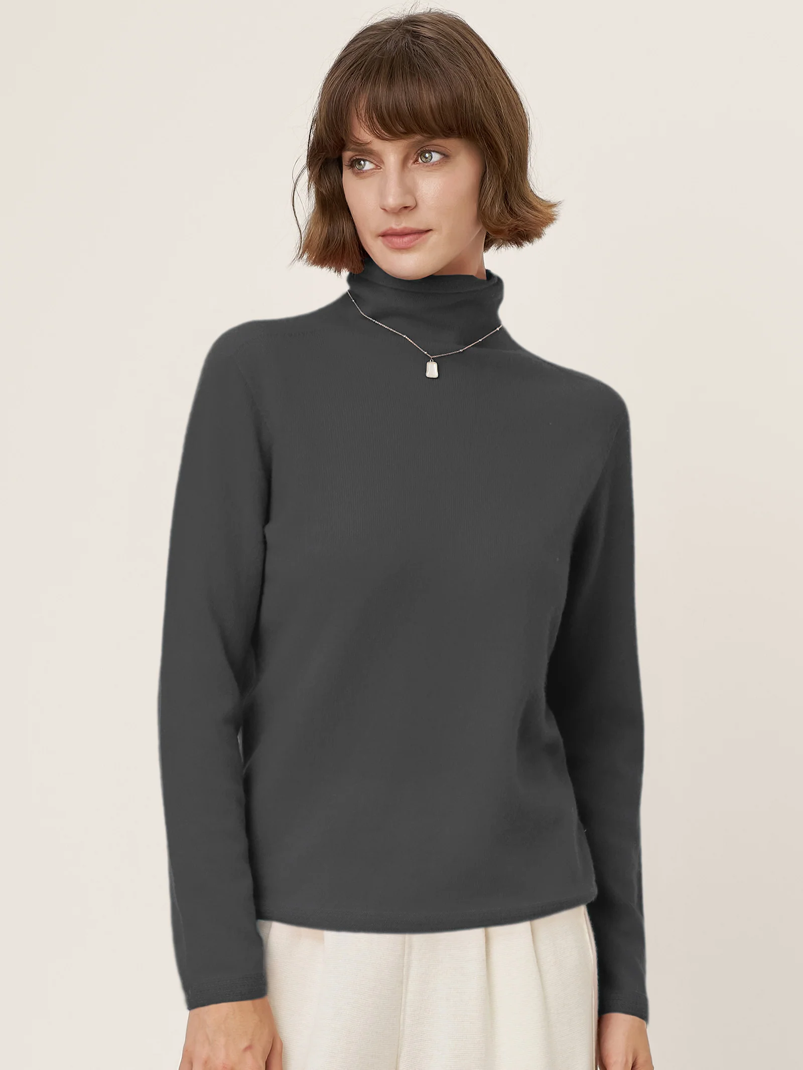 Premium Cashmere Blend Hand-Finished Seamless Turtleneck Knit Top TOVE - Image 12
