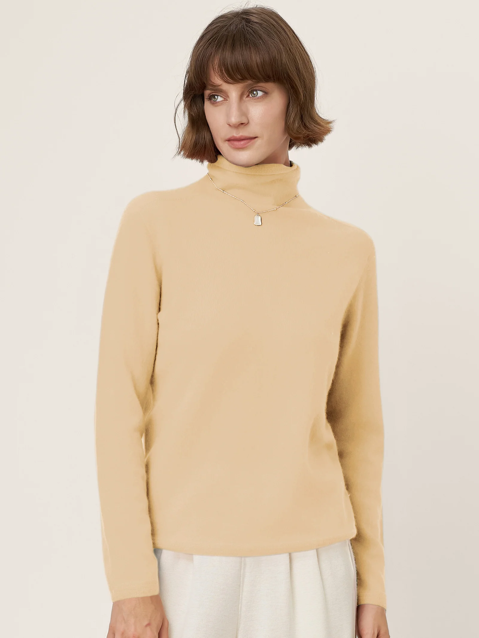 Premium Cashmere Blend Hand-Finished Seamless Turtleneck Knit Top TOVE - Image 14