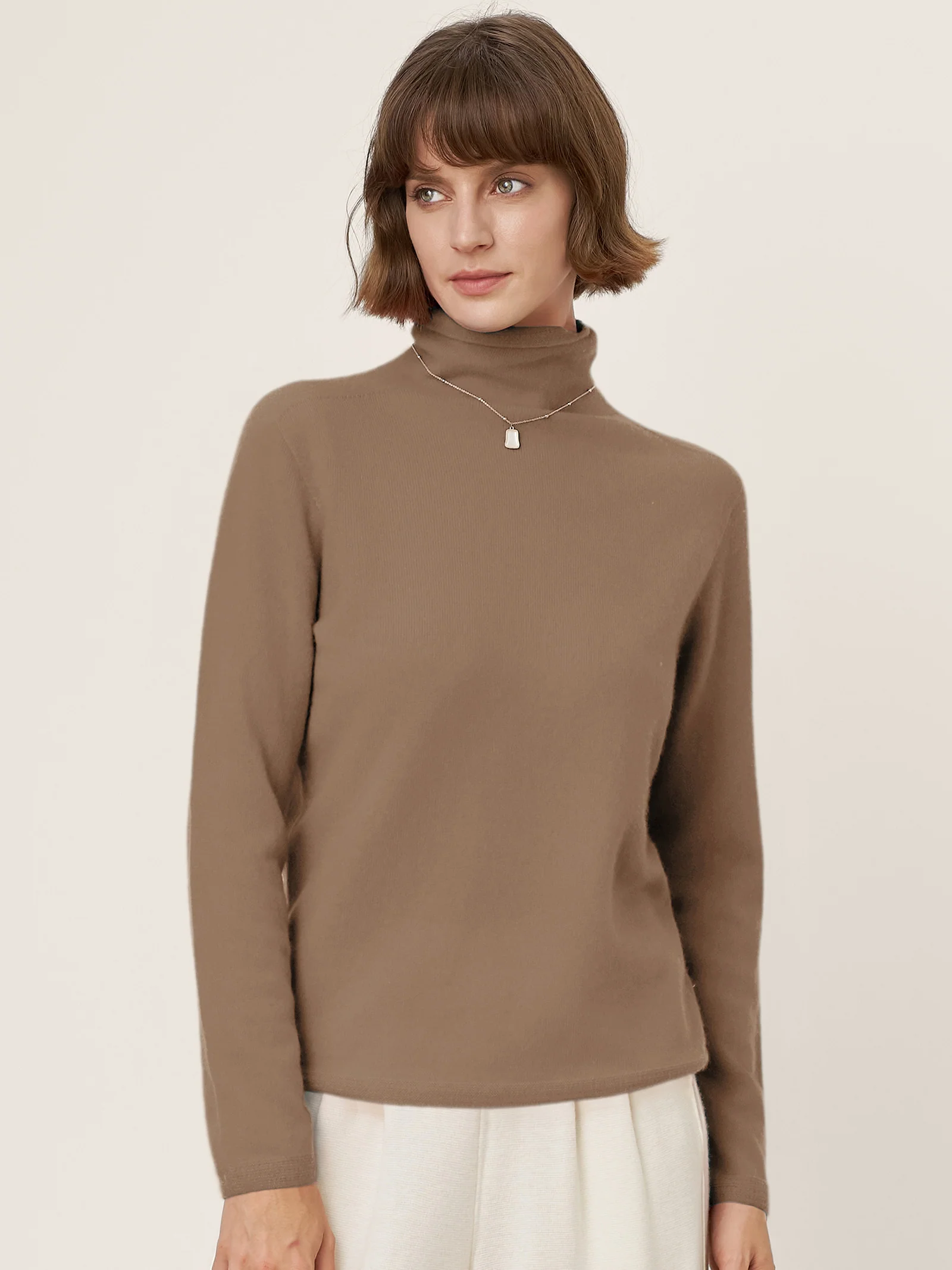 Premium Cashmere Blend Hand-Finished Seamless Turtleneck Knit Top TOVE - Image 16