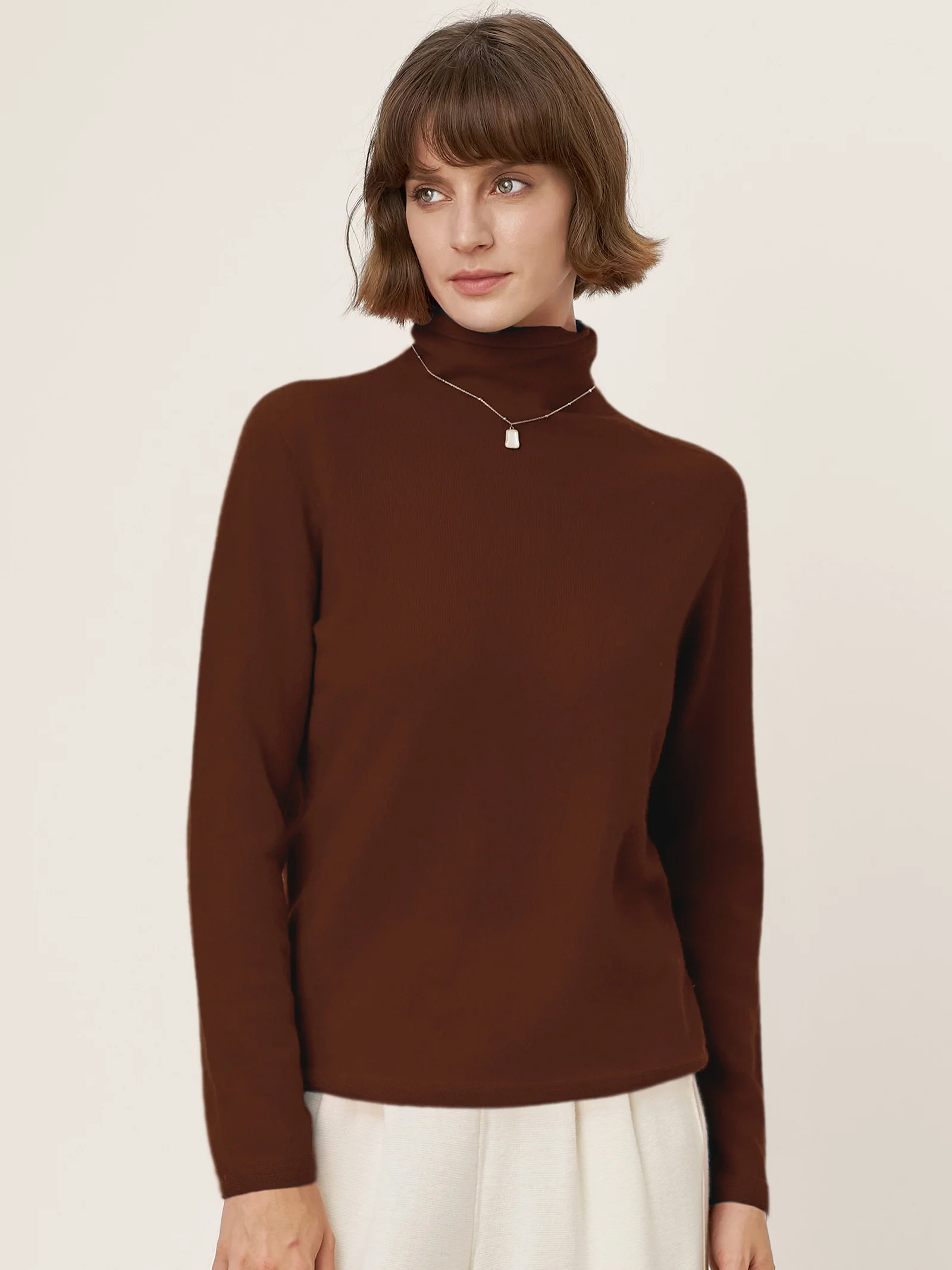 Premium Cashmere Blend Hand-Finished Seamless Turtleneck Knit Top TOVE - Image 18