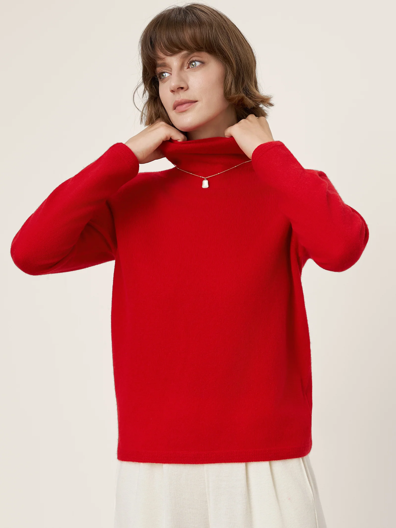 Premium Cashmere Blend Hand-Finished Seamless Turtleneck Knit Top TOVE - Image 2