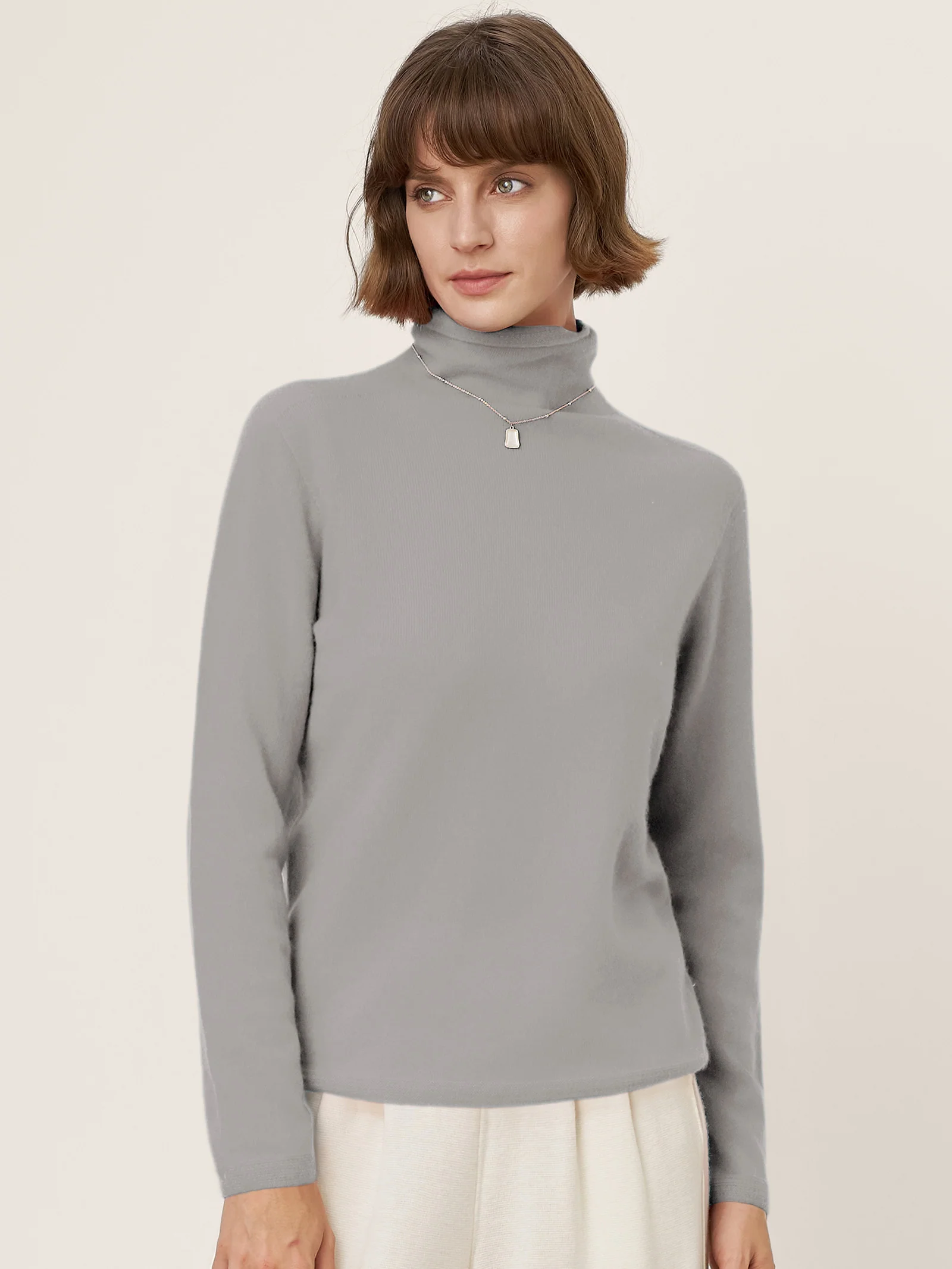 Premium Cashmere Blend Hand-Finished Seamless Turtleneck Knit Top TOVE - Image 20