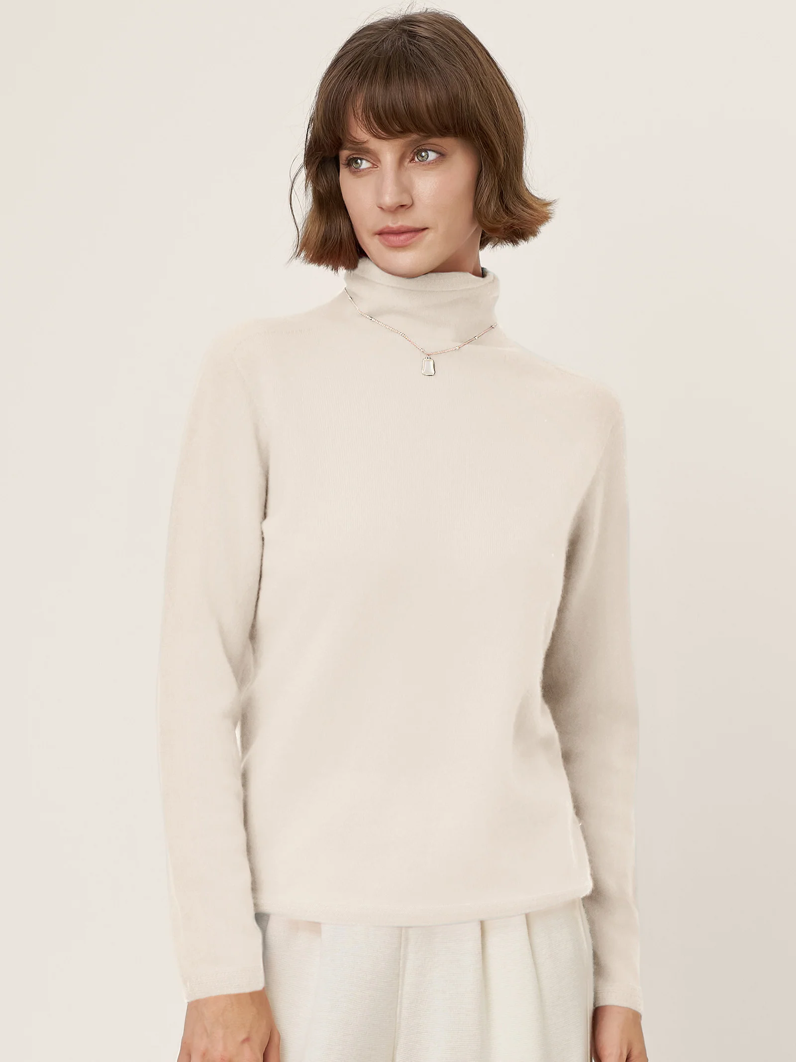 Premium Cashmere Blend Hand-Finished Seamless Turtleneck Knit Top TOVE - Image 22