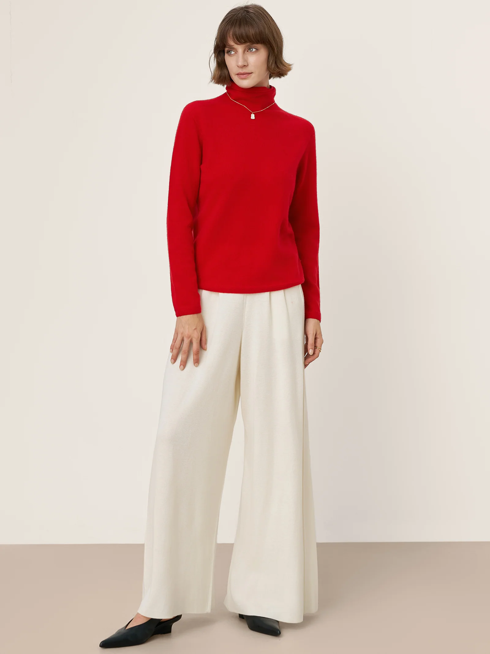 Premium Cashmere Blend Hand-Finished Seamless Turtleneck Knit Top TOVE - Image 6