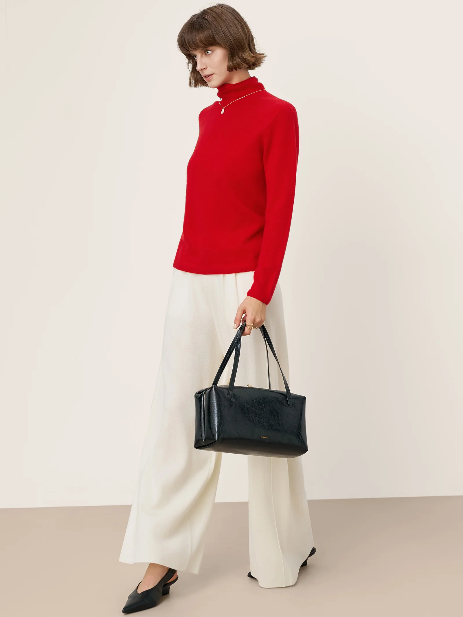 Premium Cashmere Blend Hand-Finished Seamless Turtleneck Knit Top TOVE - Image 7