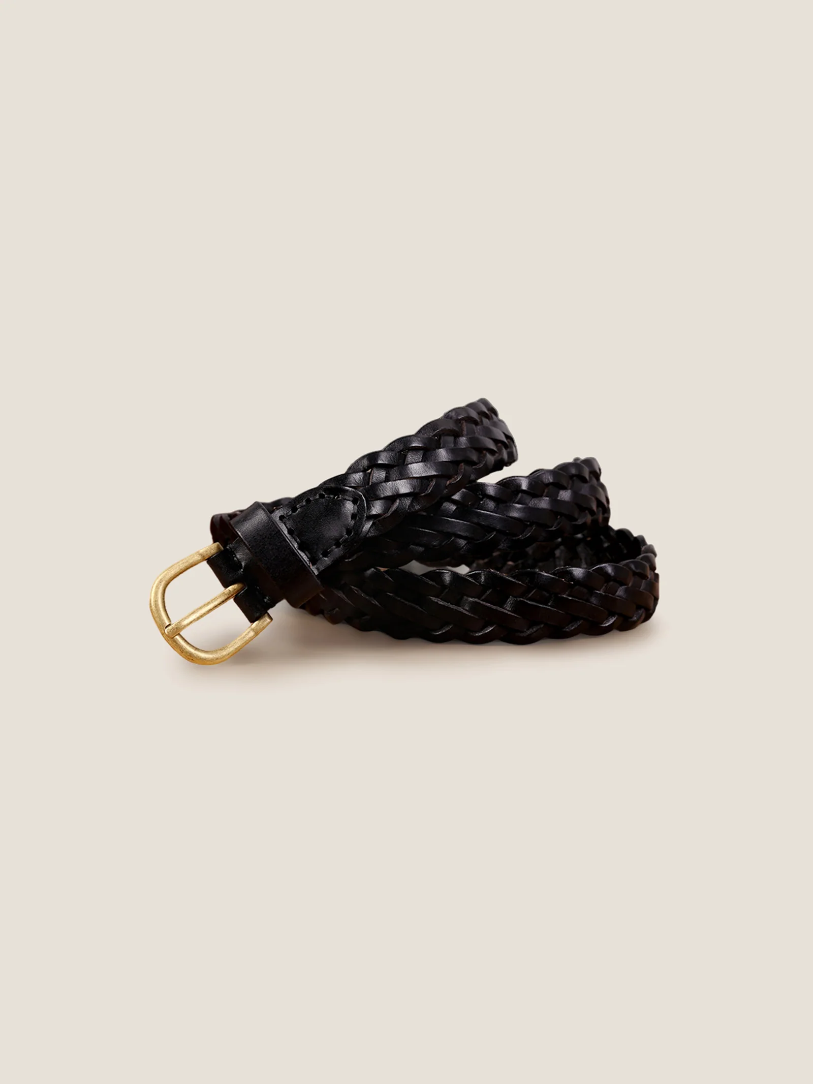 Premium Cowhide Retro Hand-Woven Belt With Alloy Buckle - Image 2